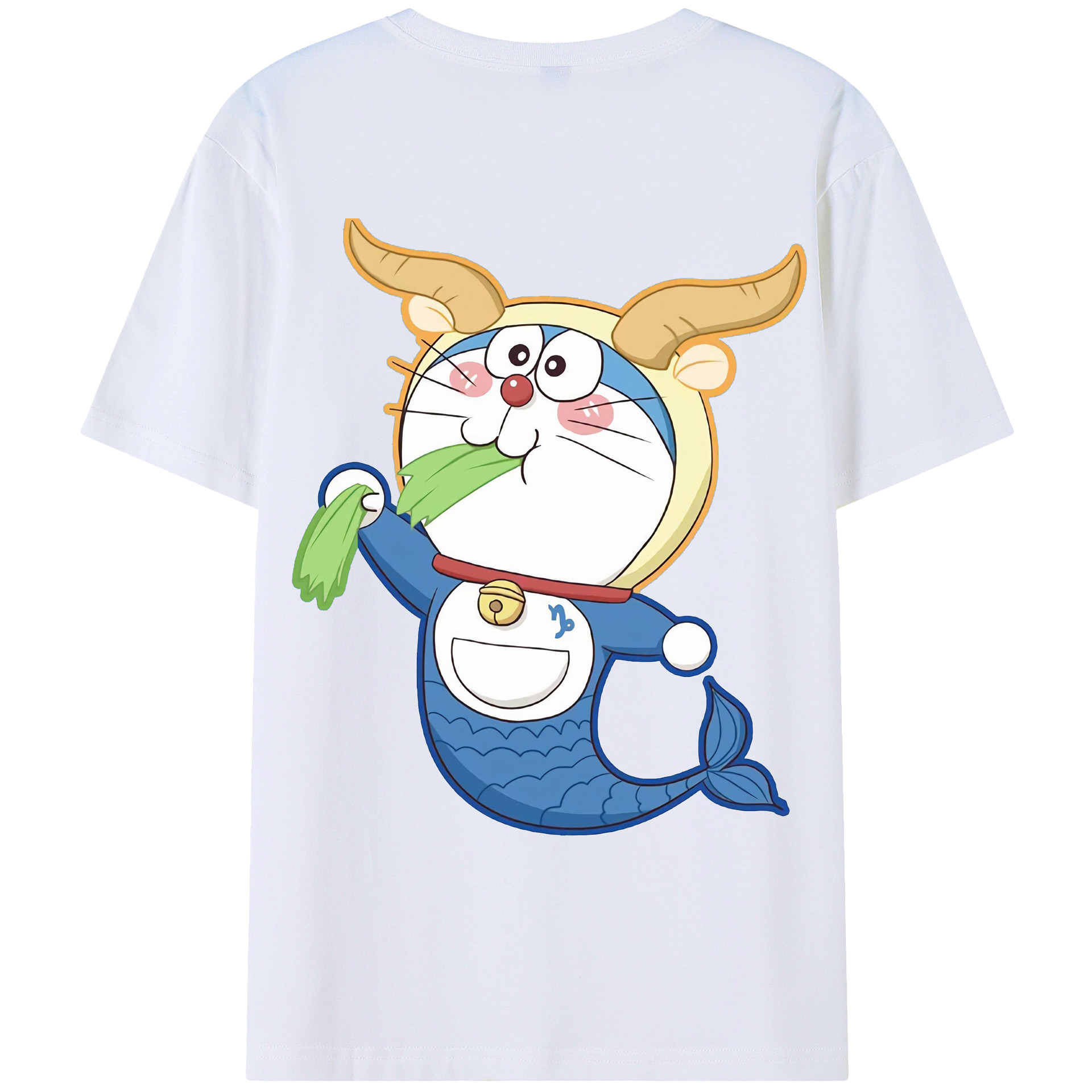 （画像用） ドラえもん Doraemon 綿100％ メンズ半袖Tシャツ（バックプリント） 通気性