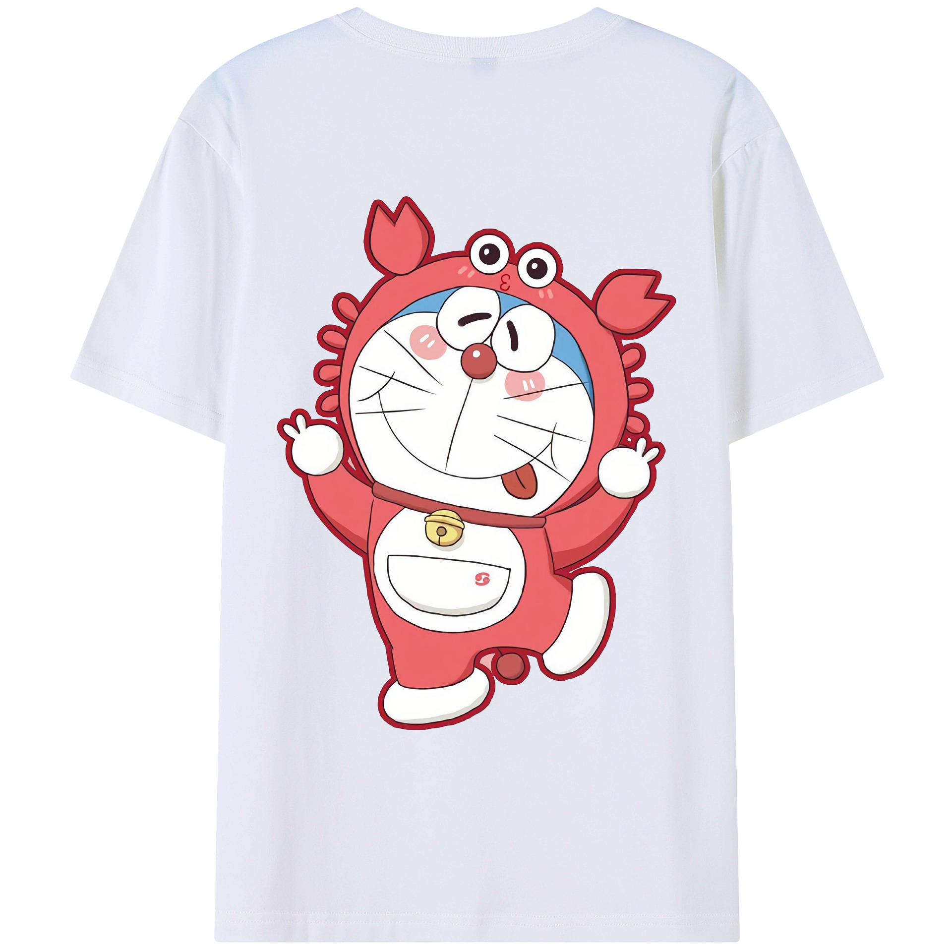 （画像用） ドラえもん Doraemon 綿100％ メンズ半袖Tシャツ（バックプリント） 通気性