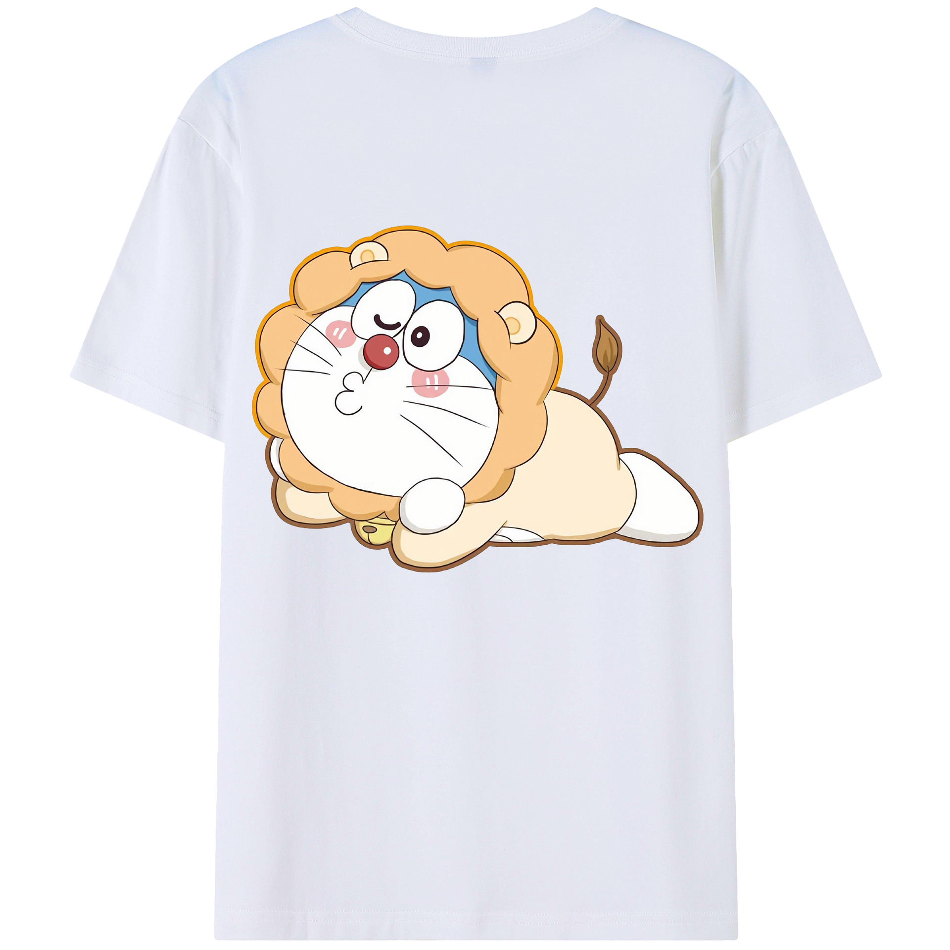 （画像用） ドラえもん Doraemon 綿100％ メンズ半袖Tシャツ（バックプリント） 通気性