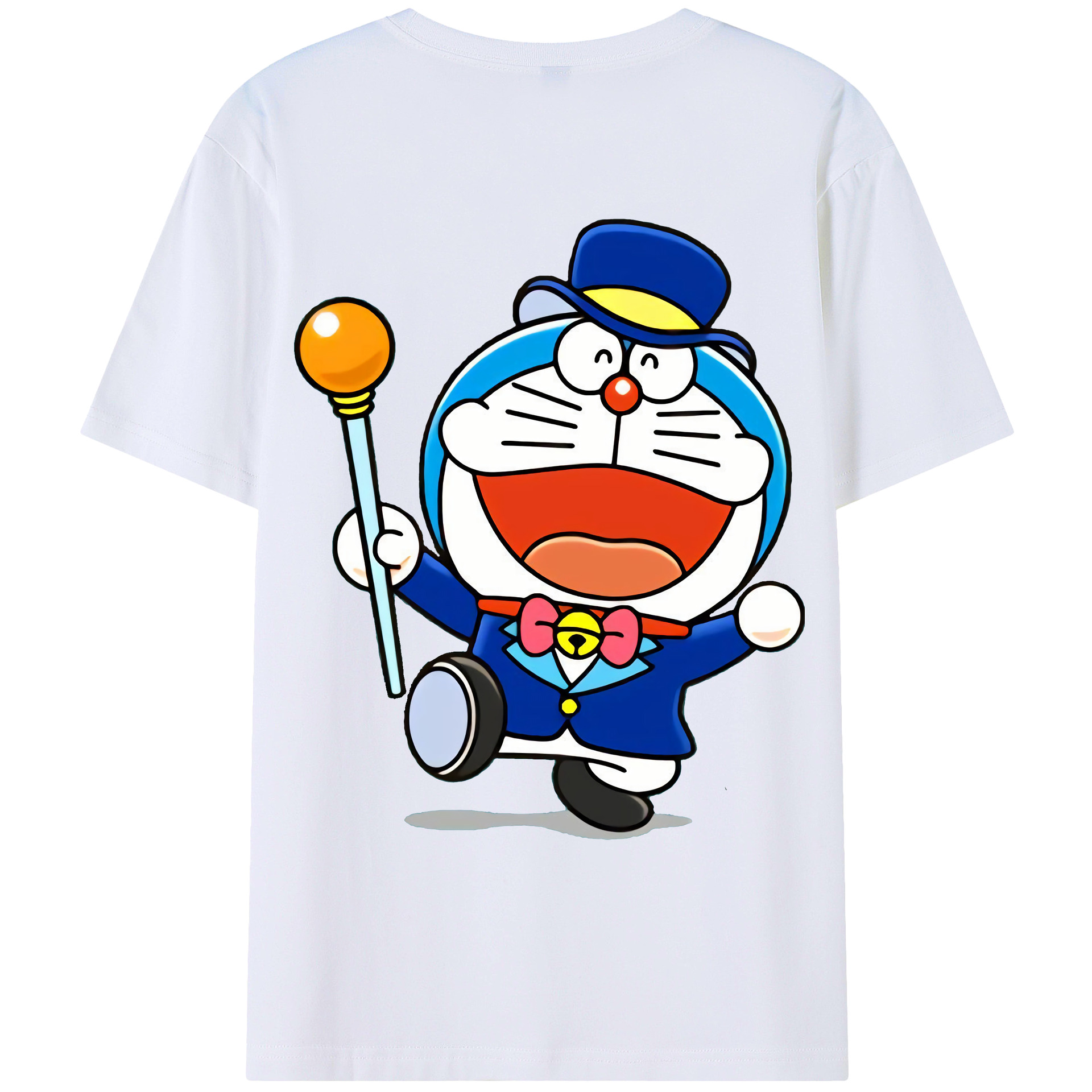 （画像用） ドラえもん Doraemon 綿100％ メンズ半袖Tシャツ（バックプリント） 通気性