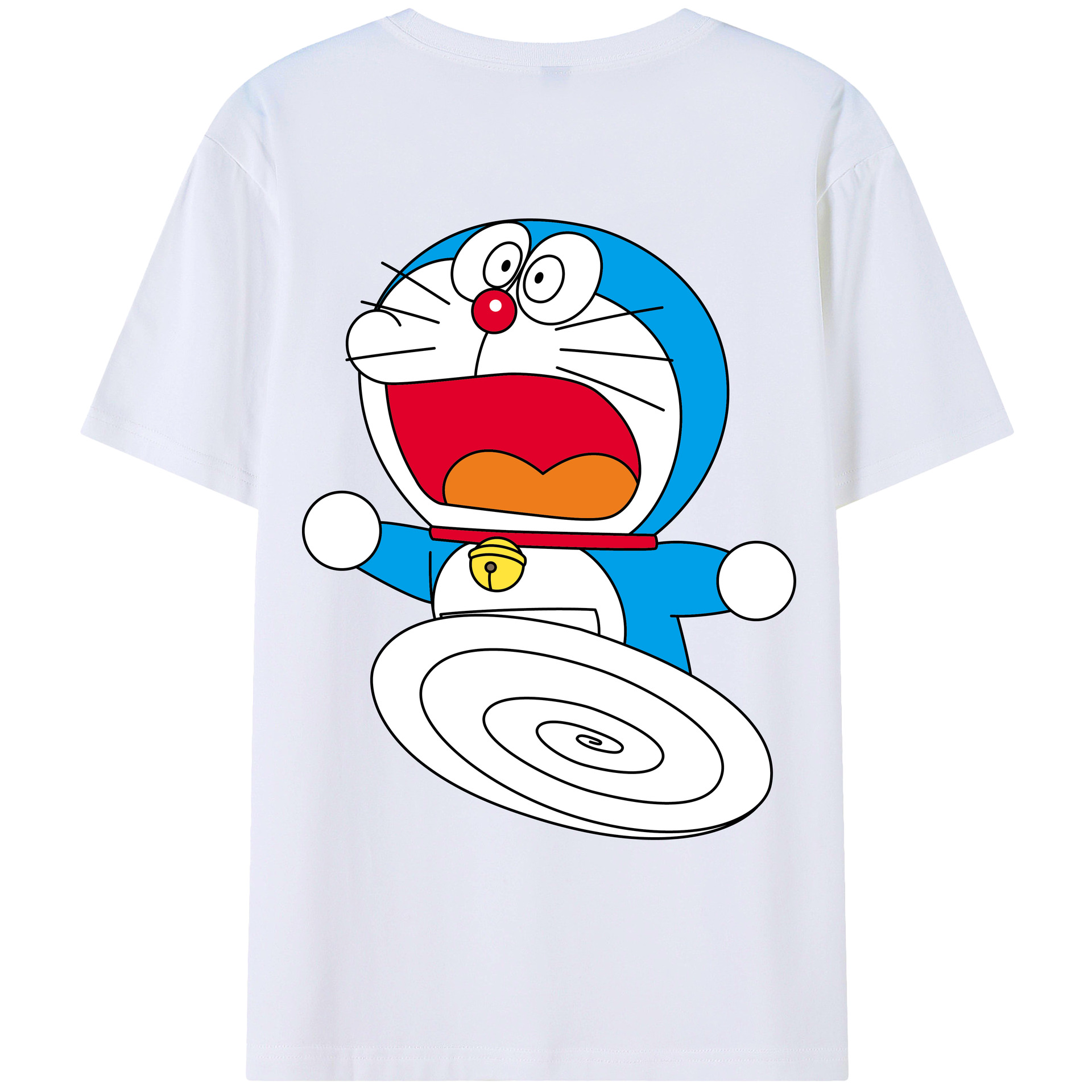 （画像用） ドラえもん Doraemon 綿100％ メンズ半袖Tシャツ（バックプリント） 通気性
