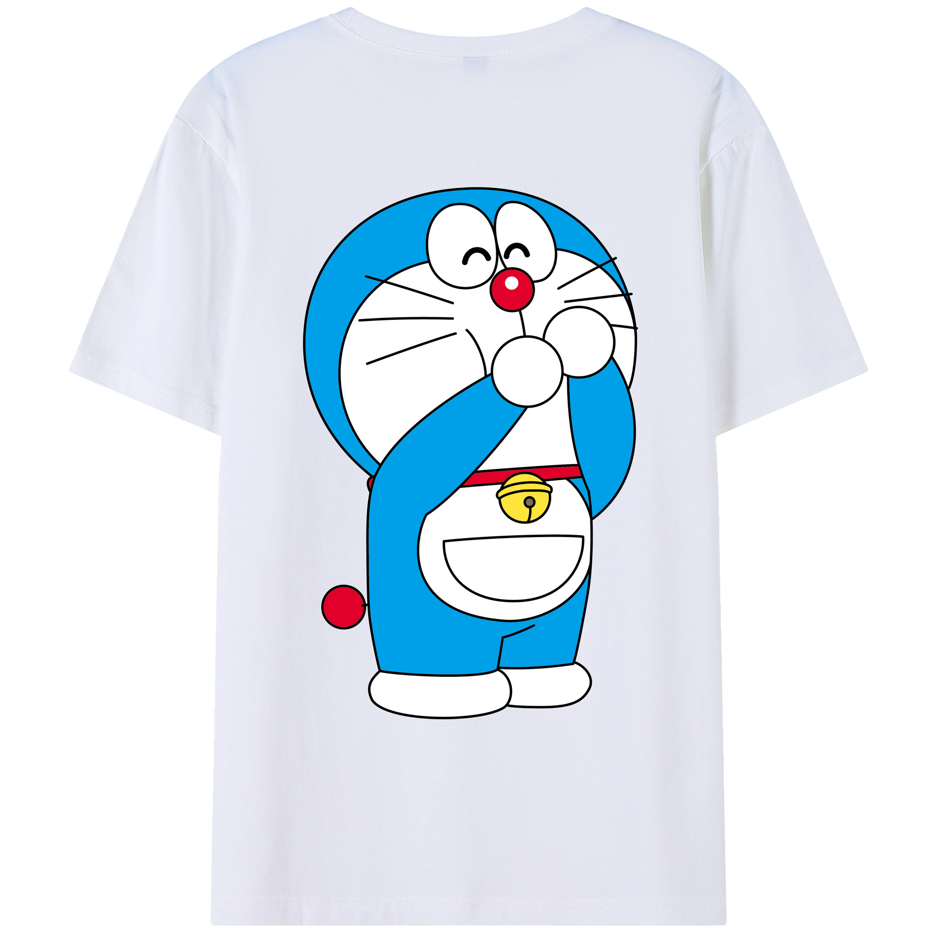 （画像用） ドラえもん Doraemon 綿100％ メンズ半袖Tシャツ（バックプリント） 通気性