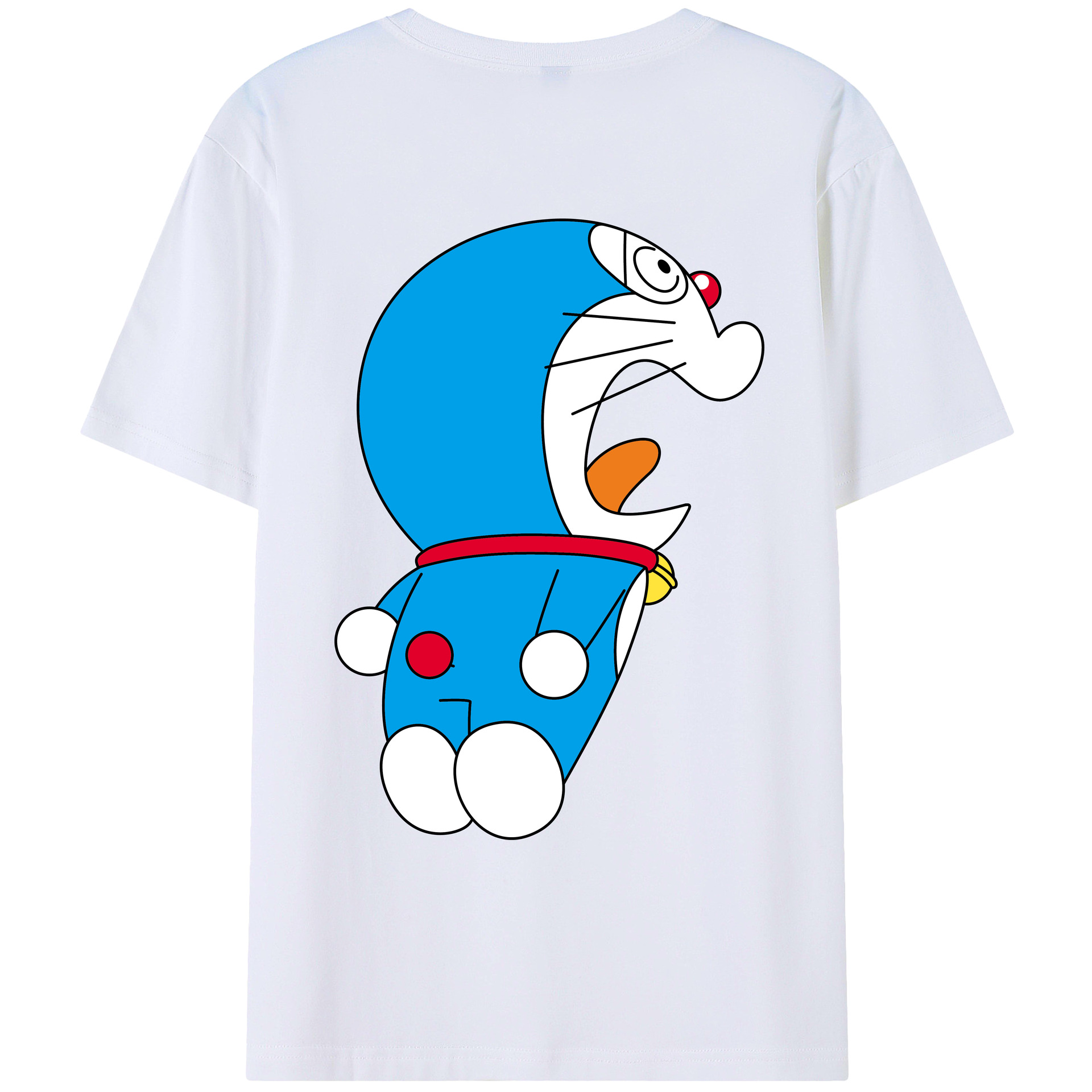 （画像用） ドラえもん Doraemon 綿100％ メンズ半袖Tシャツ（バックプリント） 通気性