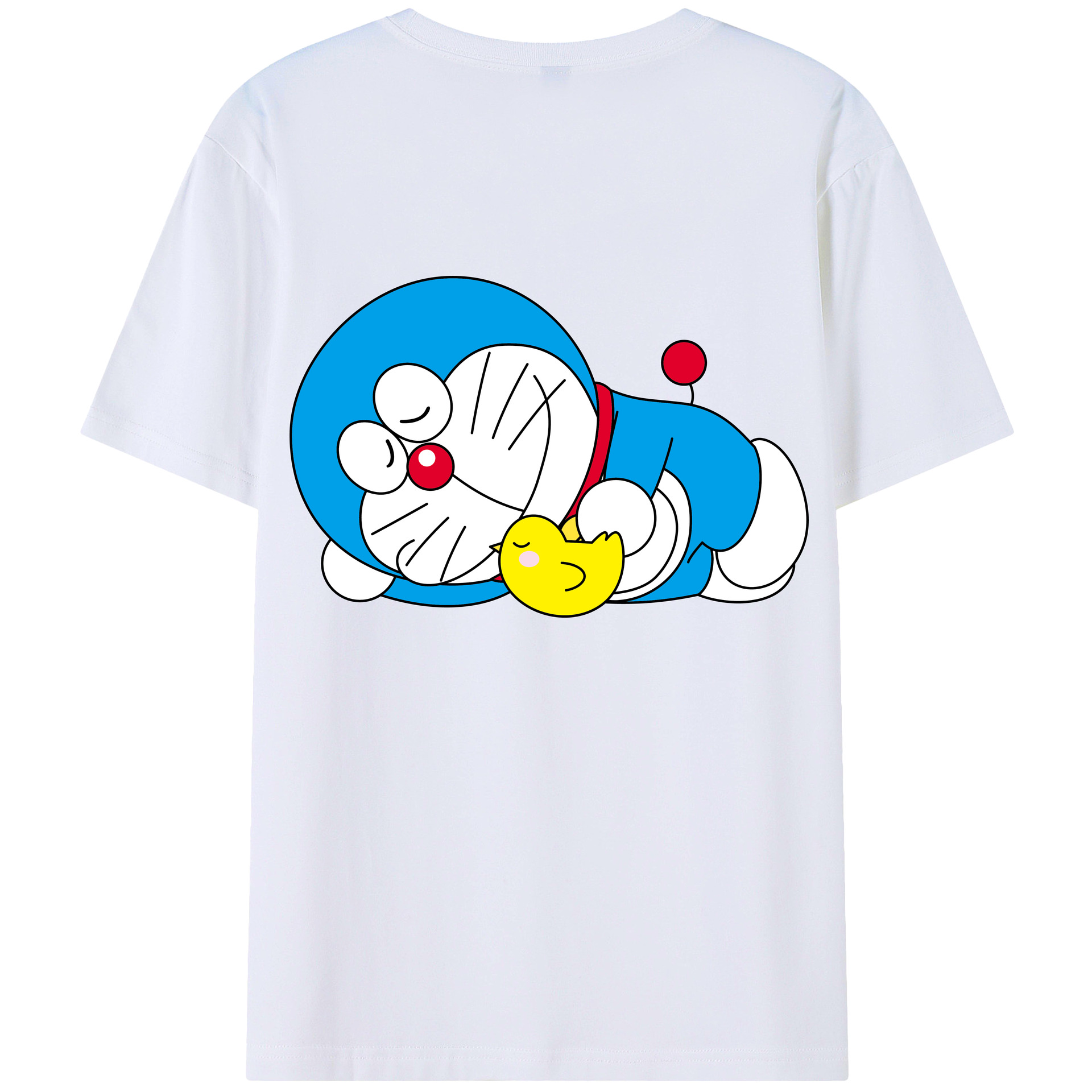 （画像用） ドラえもん Doraemon 綿100％ メンズ半袖Tシャツ（バックプリント） 通気性