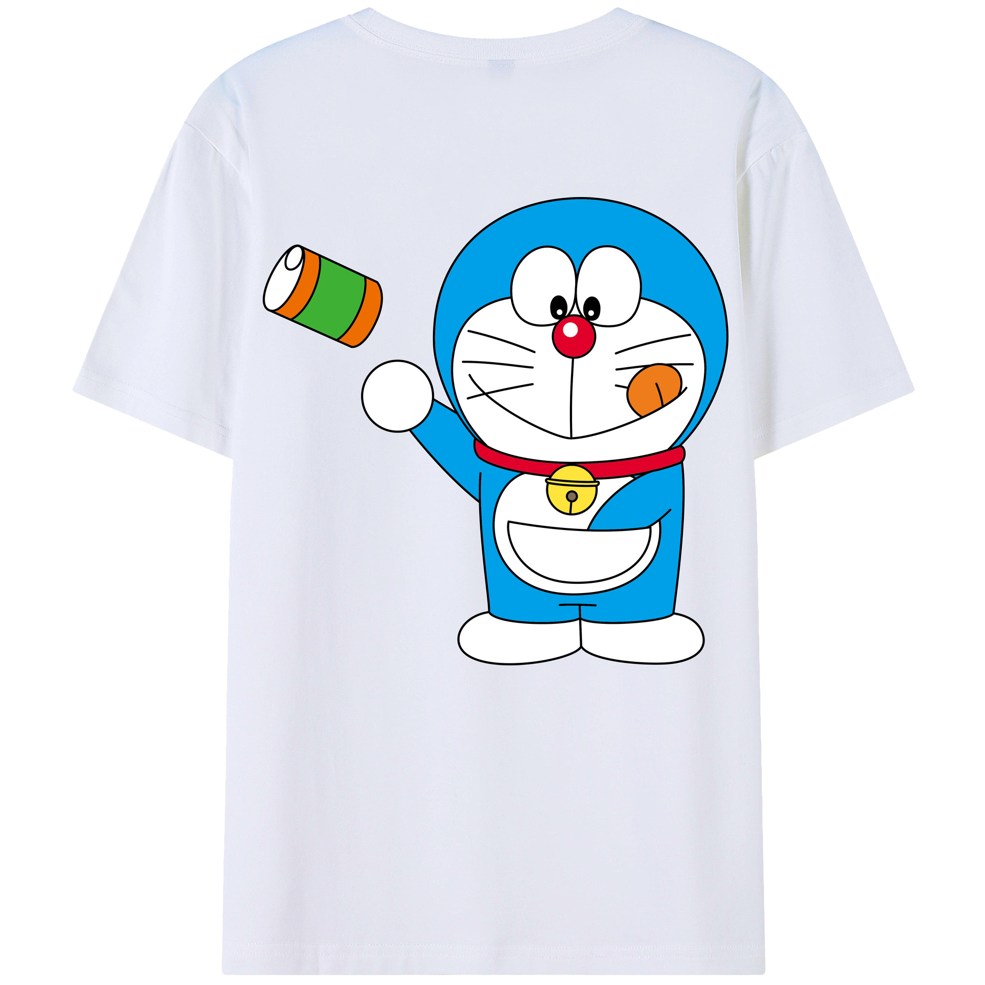 （画像用） ドラえもん Doraemon 綿100％ メンズ半袖Tシャツ（バックプリント） 通気性