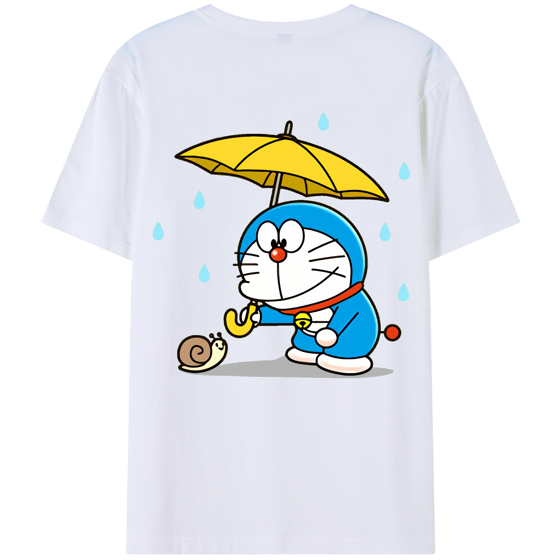 （画像用） ドラえもん Doraemon 綿100％ メンズ半袖Tシャツ（バックプリント） 通気性