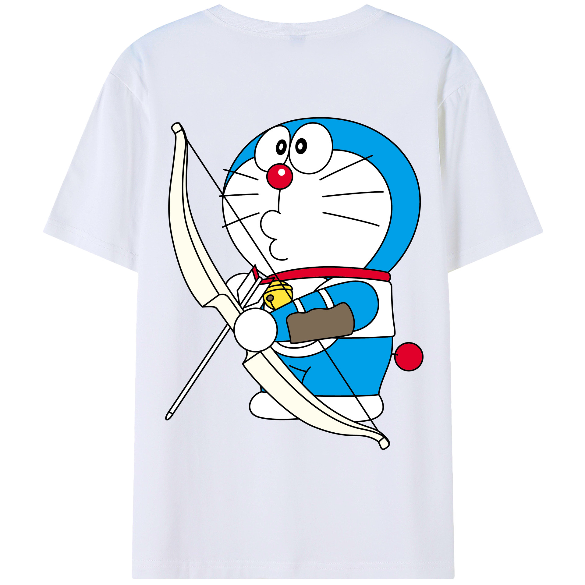（画像用） ドラえもん Doraemon 綿100％ メンズ半袖Tシャツ（バックプリント） 通気性