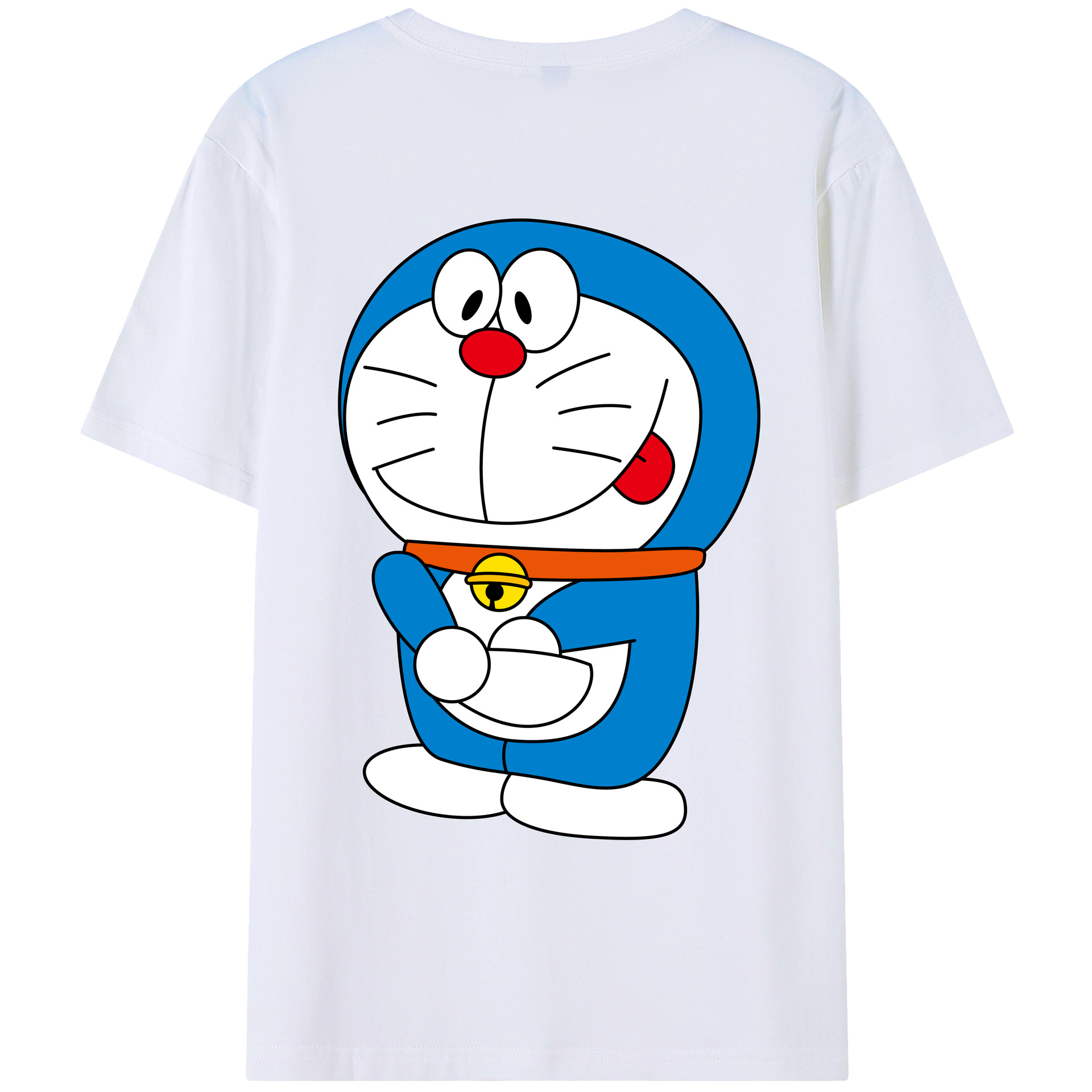 （画像用） ドラえもん Doraemon 綿100％ メンズ半袖Tシャツ（バックプリント） 通気性