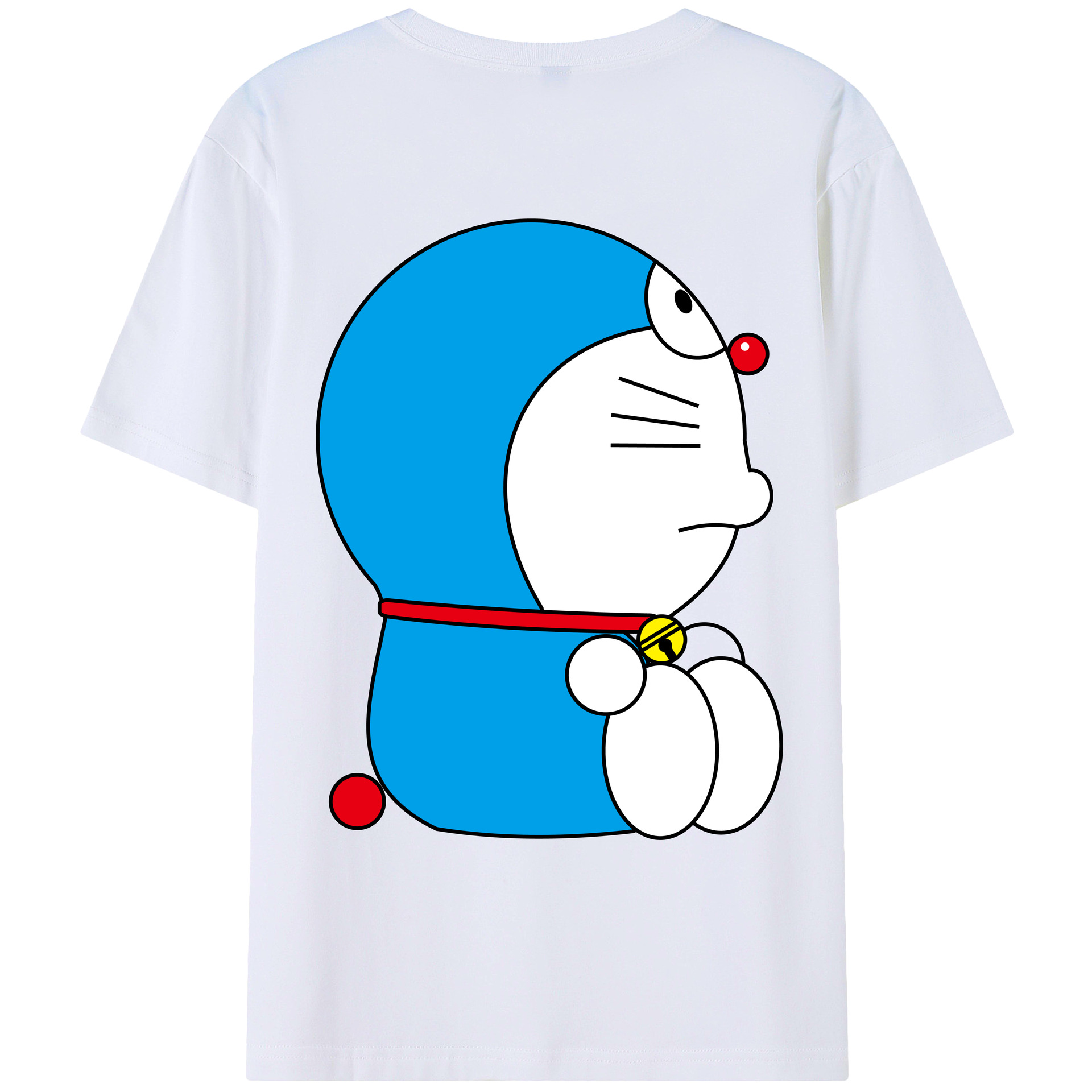 （画像用） ドラえもん Doraemon 綿100％ メンズ半袖Tシャツ（バックプリント） 通気性
