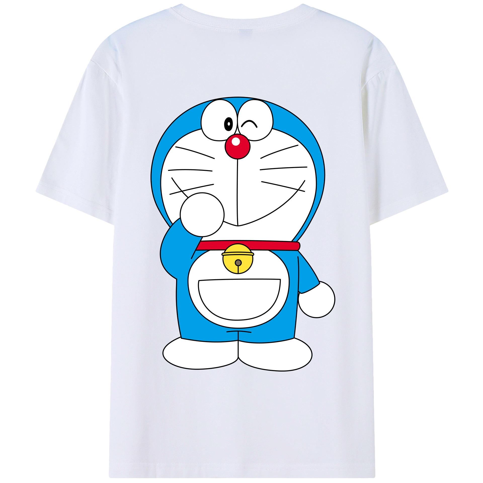 （画像用） ドラえもん Doraemon 綿100％ メンズ半袖Tシャツ（バックプリント） 通気性