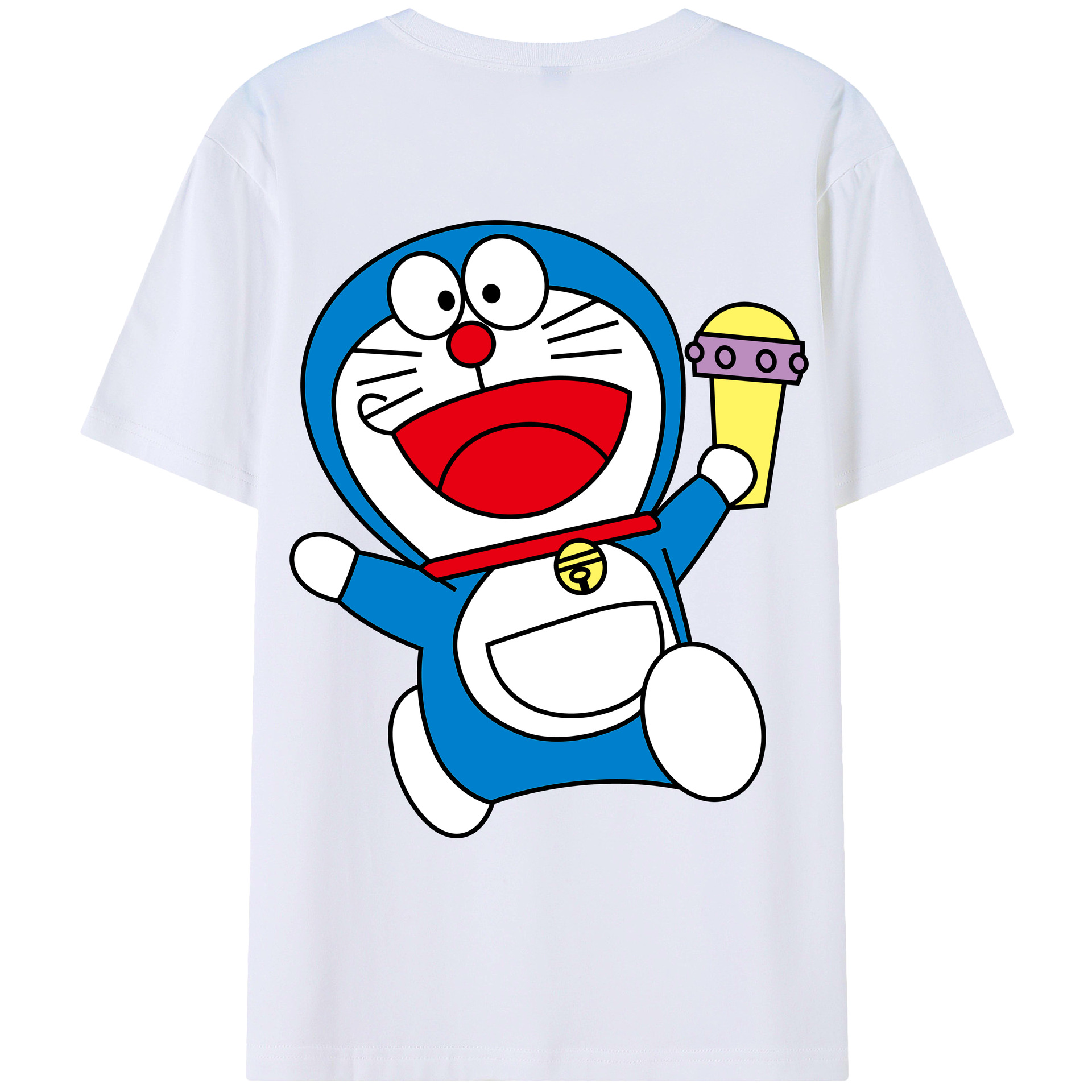（画像用） ドラえもん Doraemon 綿100％ メンズ半袖Tシャツ（バックプリント） 通気性