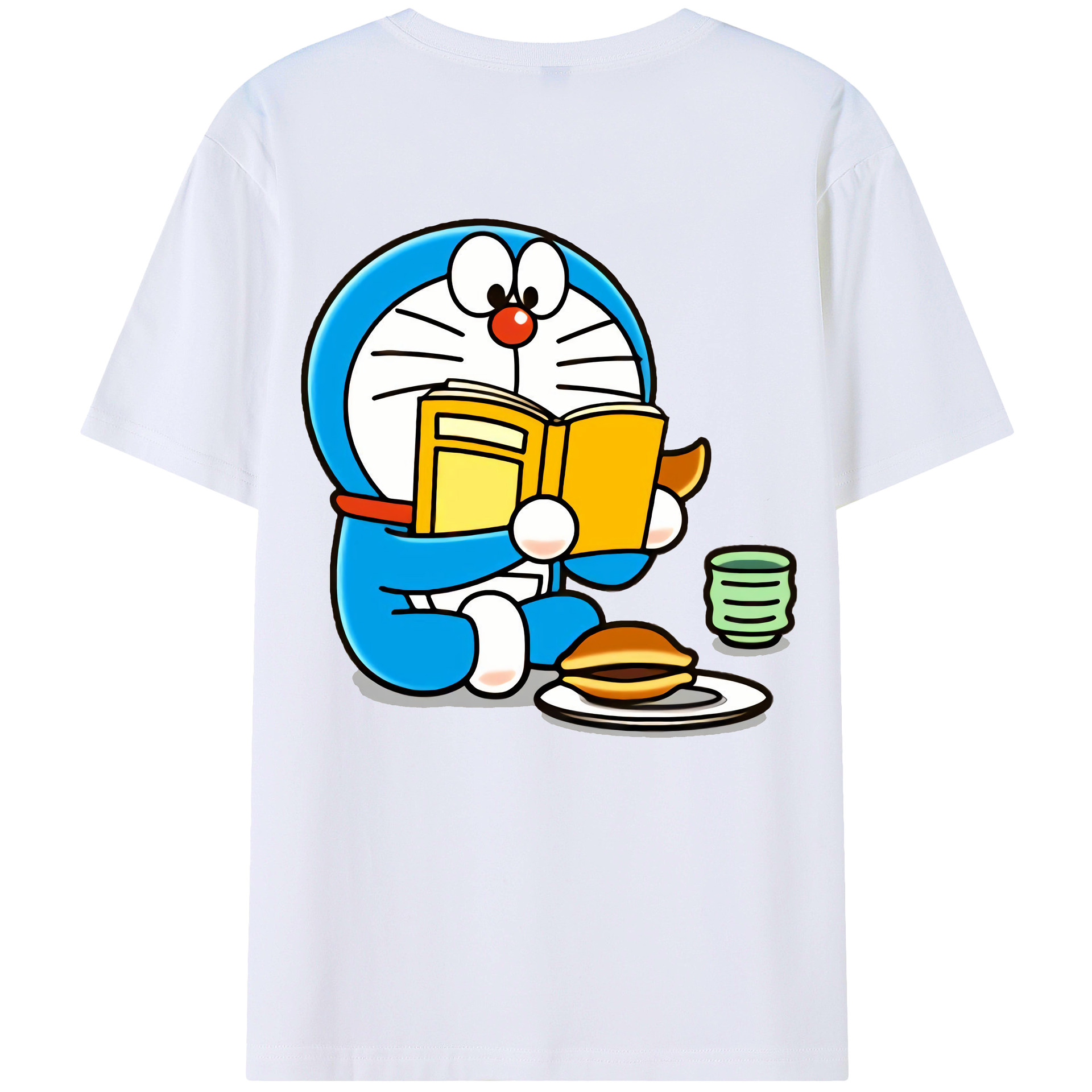 （画像用） ドラえもん Doraemon 綿100％ メンズ半袖Tシャツ（バックプリント） 通気性
