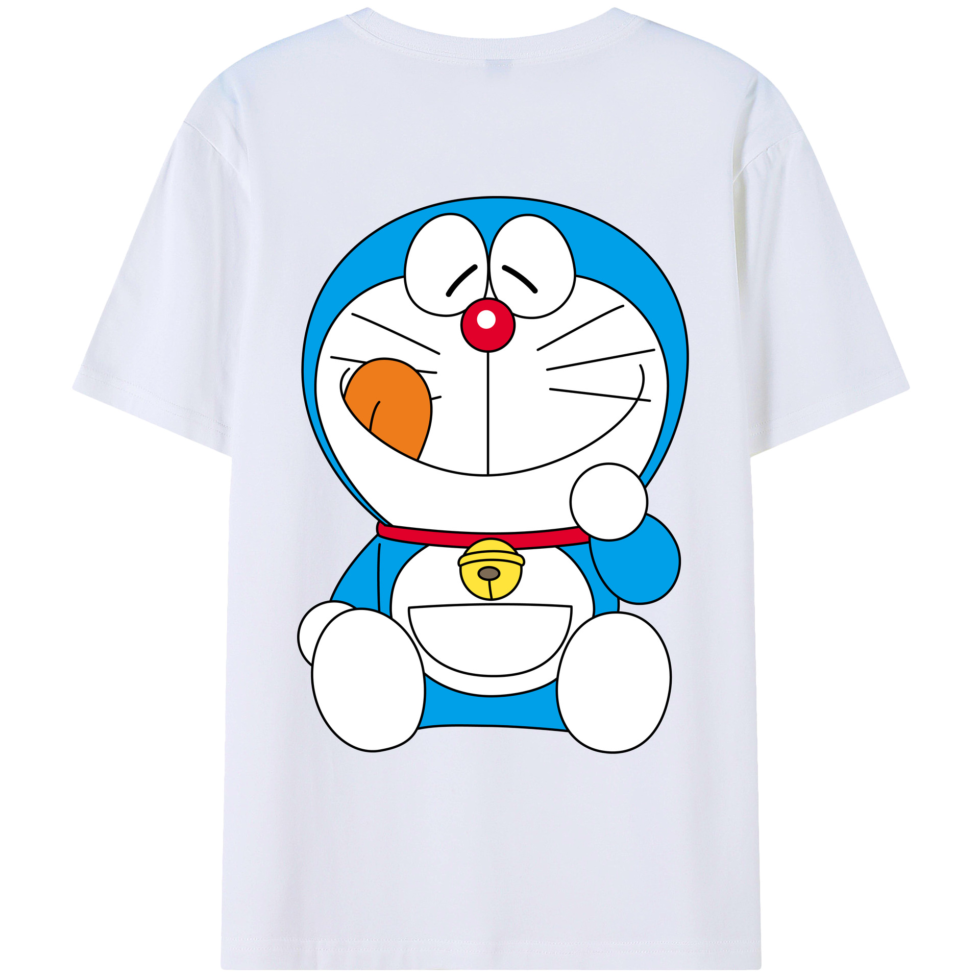 （画像用） ドラえもん Doraemon 綿100％ メンズ半袖Tシャツ（バックプリント） 通気性