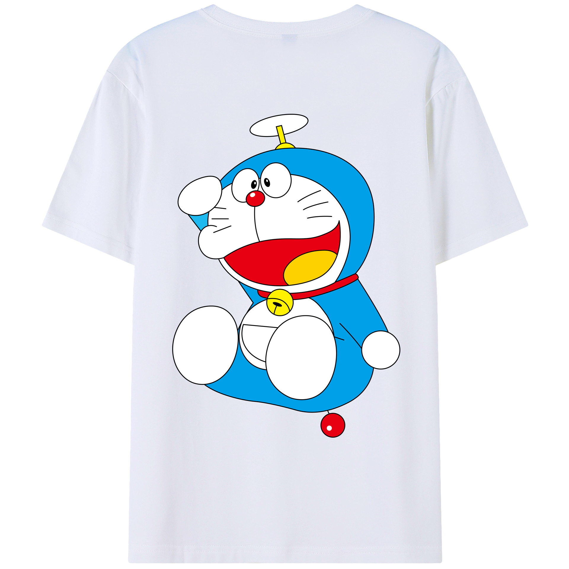 （画像用） ドラえもん Doraemon 綿100％ メンズ半袖Tシャツ（バックプリント） 通気性