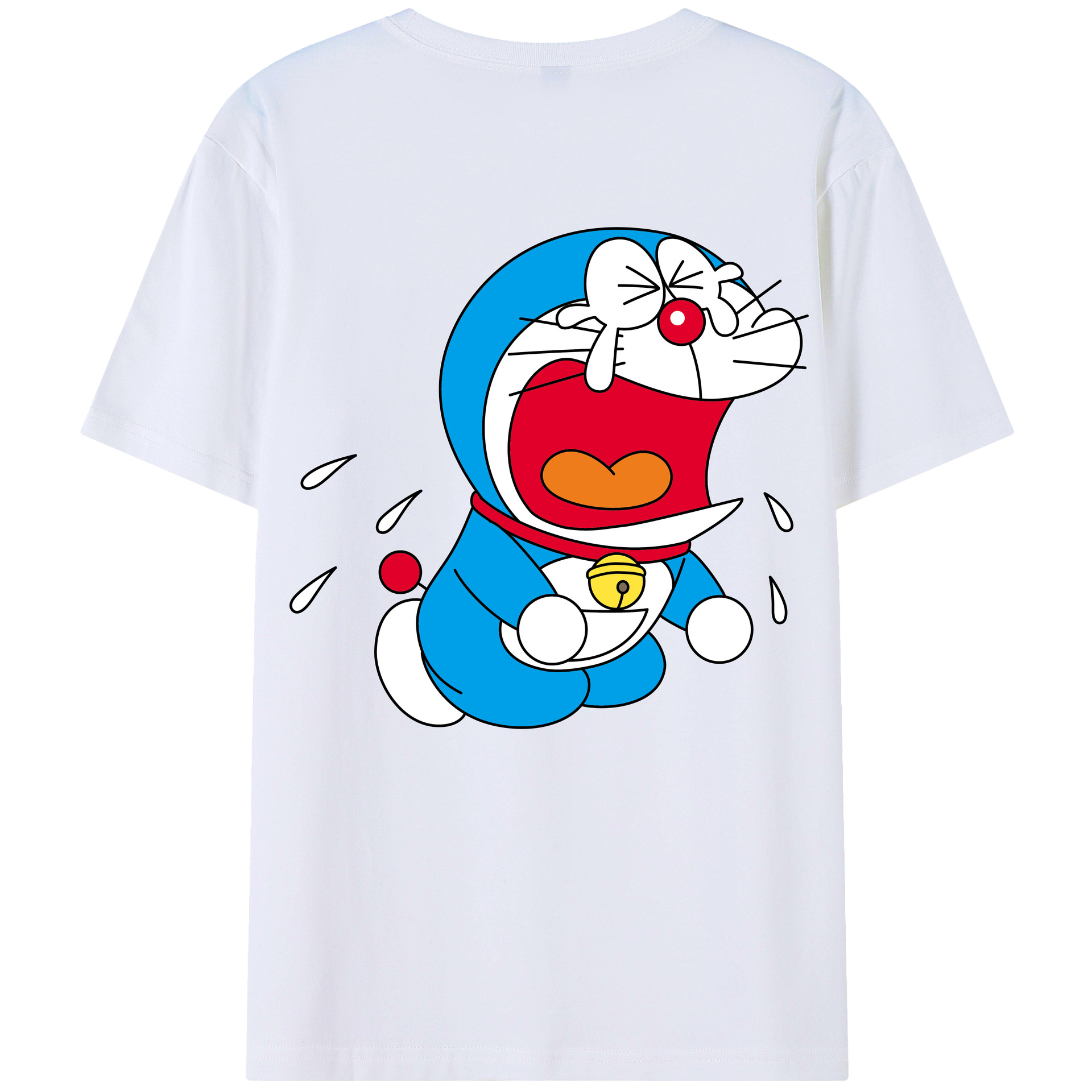 （画像用） ドラえもん Doraemon 綿100％ メンズ半袖Tシャツ（バックプリント） 通気性