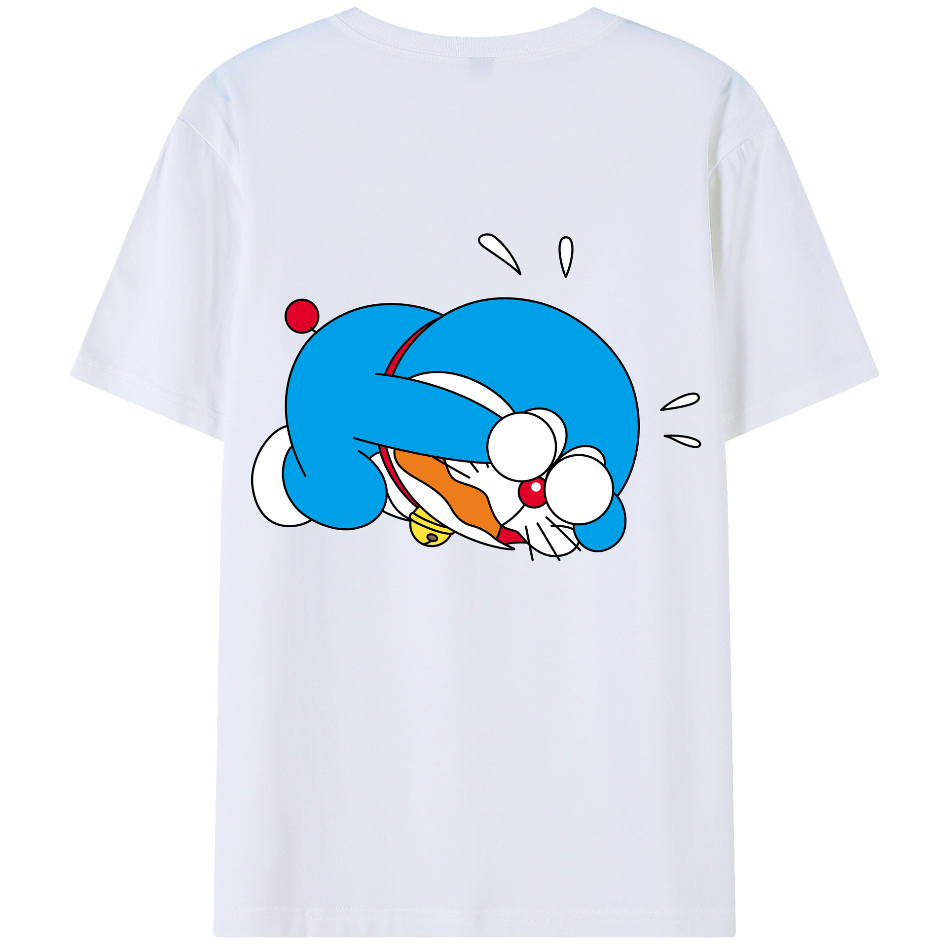 （画像用） ドラえもん Doraemon 綿100％ メンズ半袖Tシャツ（バックプリント） 通気性