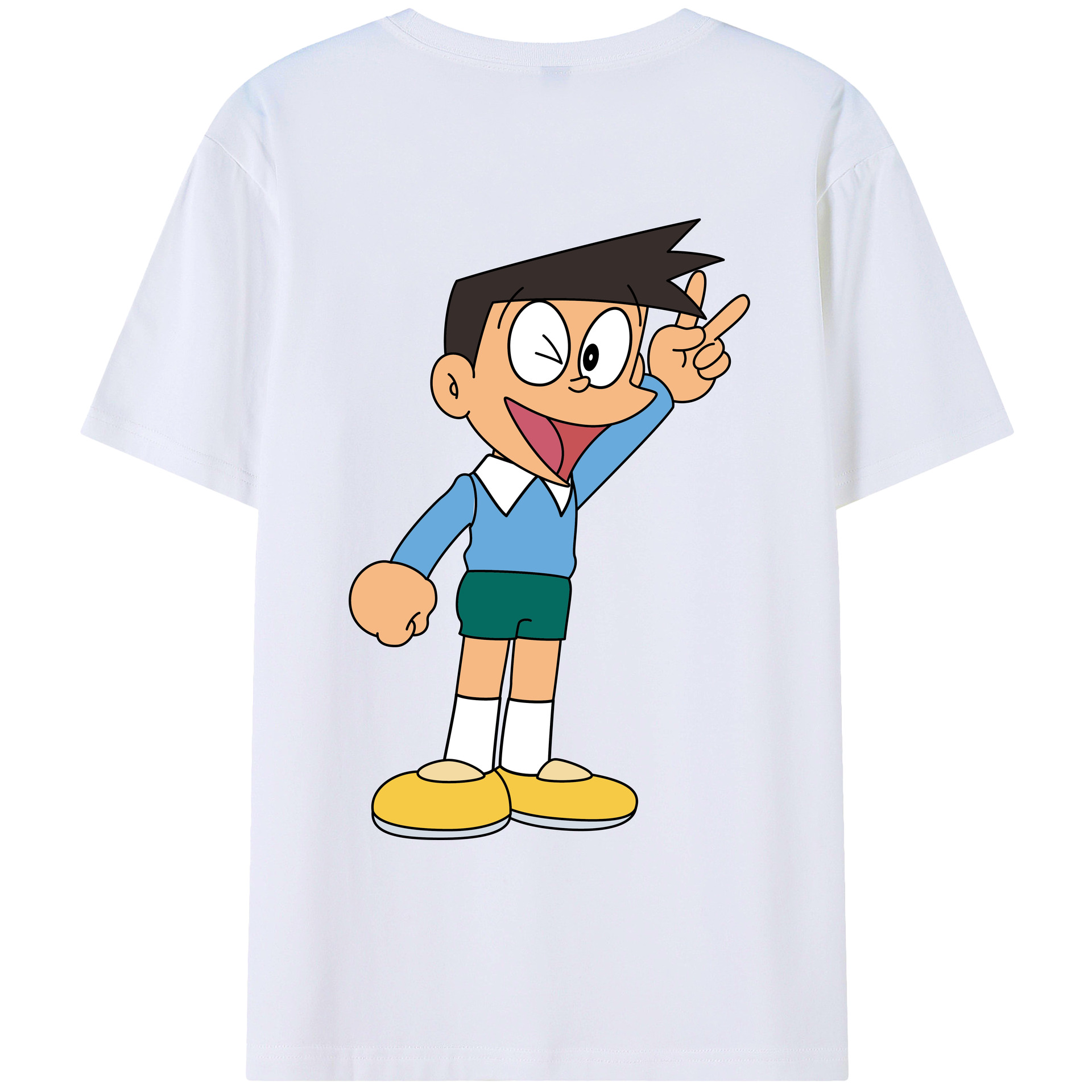 （画像用） ドラえもん 骨川 スネ夫 Doraemon Honekawa Suneo 綿100％ メンズ半袖Tシャツ（バックプリント） 通気性