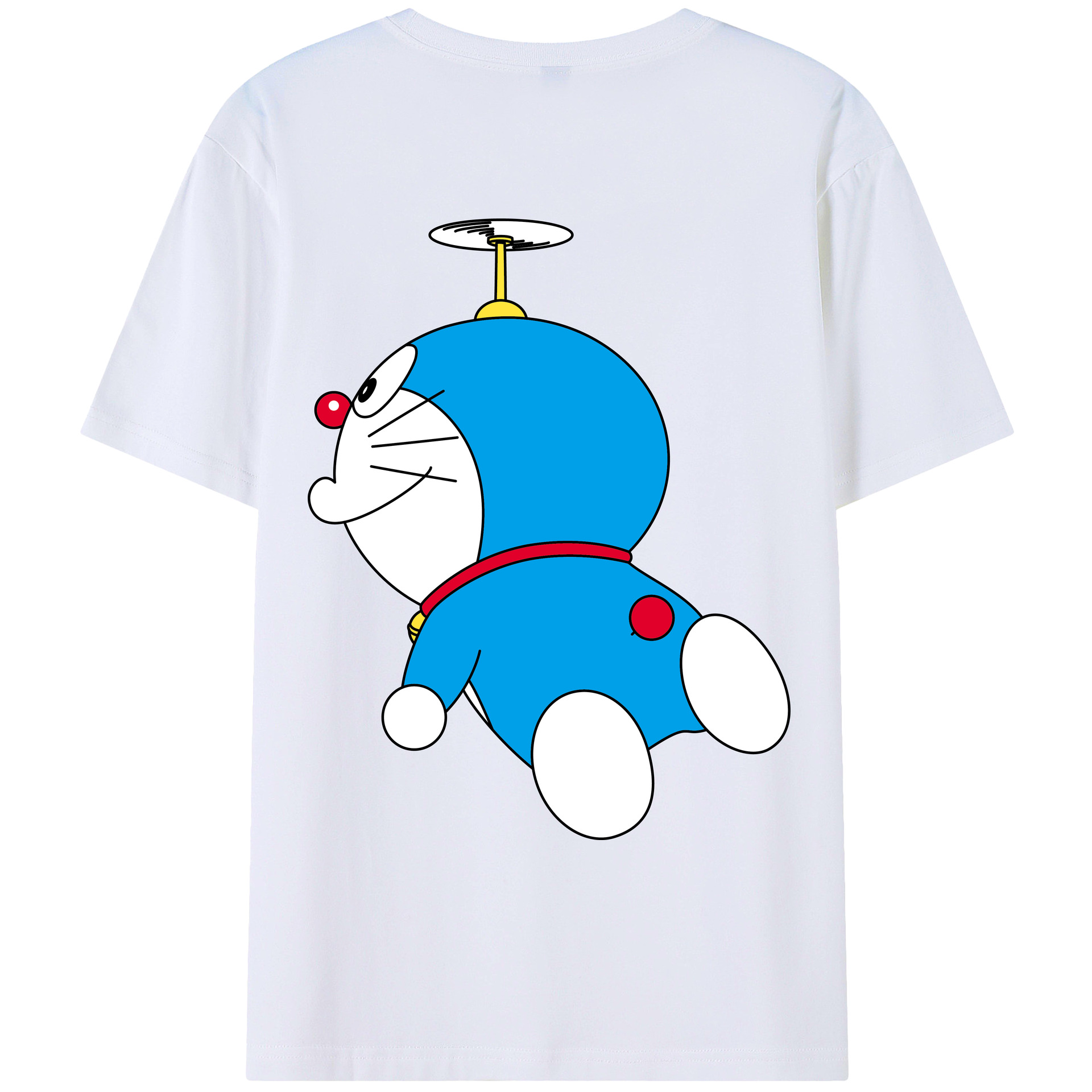 （画像用） ドラえもん Doraemon 綿100％ メンズ半袖Tシャツ（バックプリント） 通気性