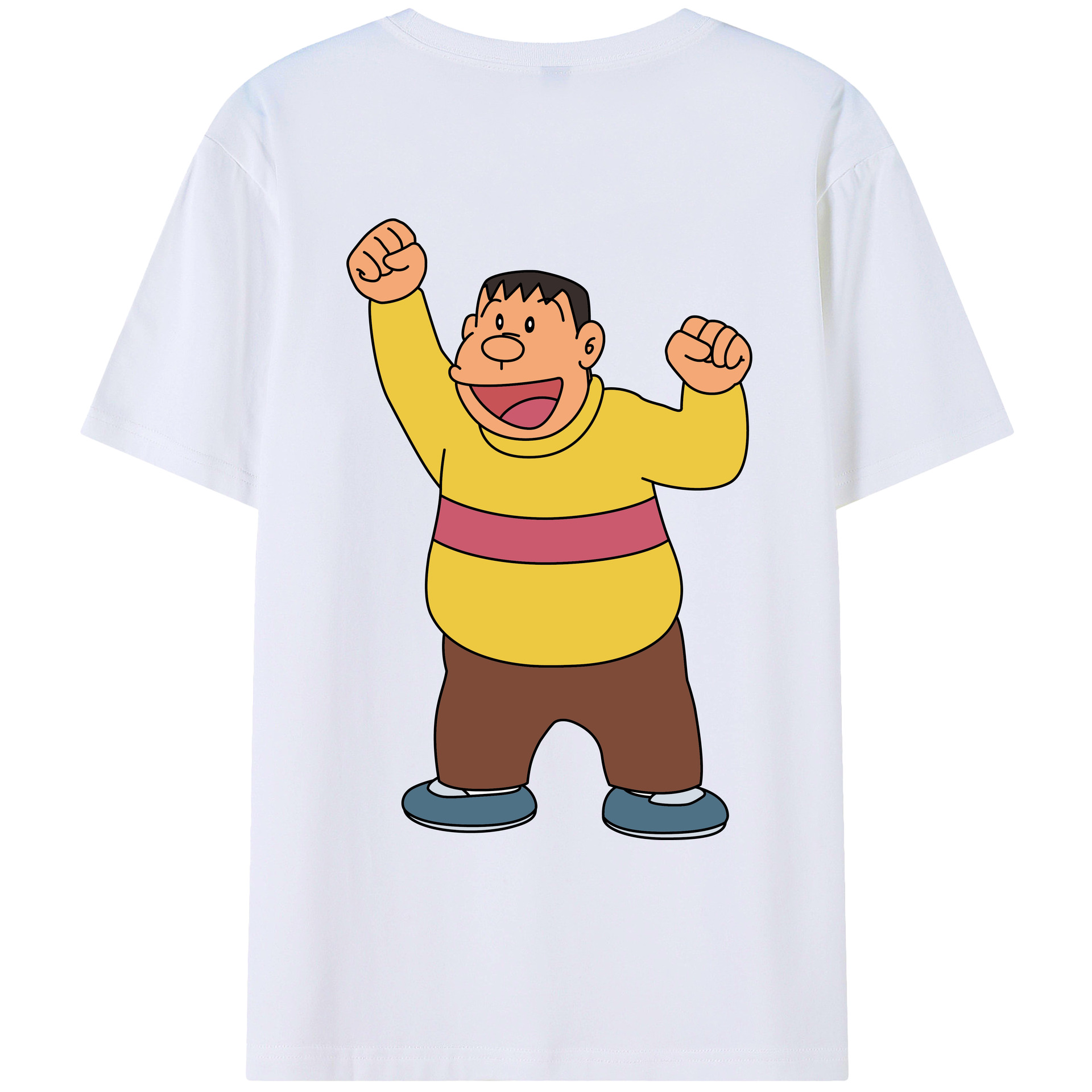 （画像用） ドラえもん 剛田武 Doraemon Gouta Takeshi 綿100％ メンズ半袖Tシャツ（バックプリント） 通気性