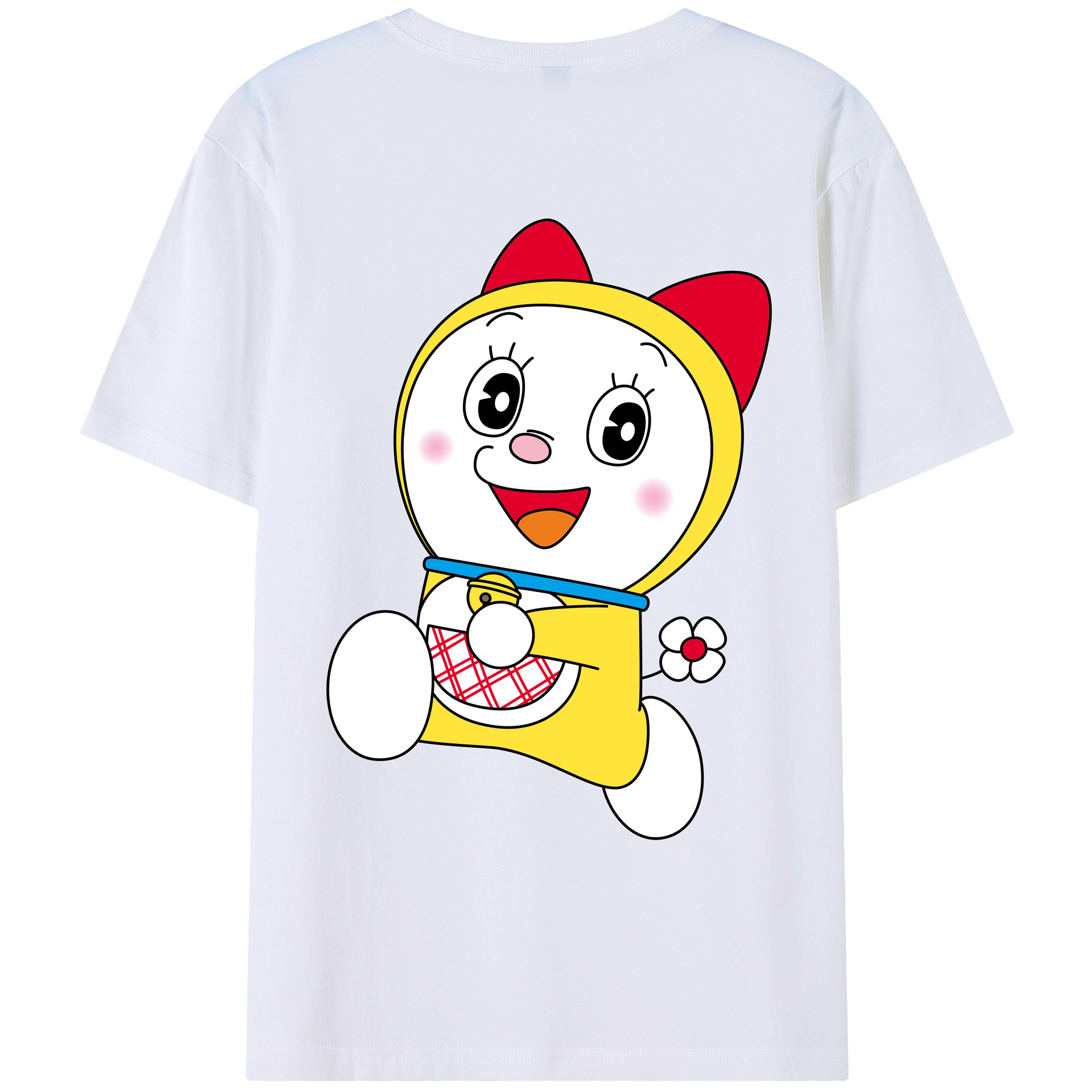 （画像用） ドラえもん ドラミ Doraemon Dorami 綿100％ メンズ半袖Tシャツ（バックプリント） 通気性