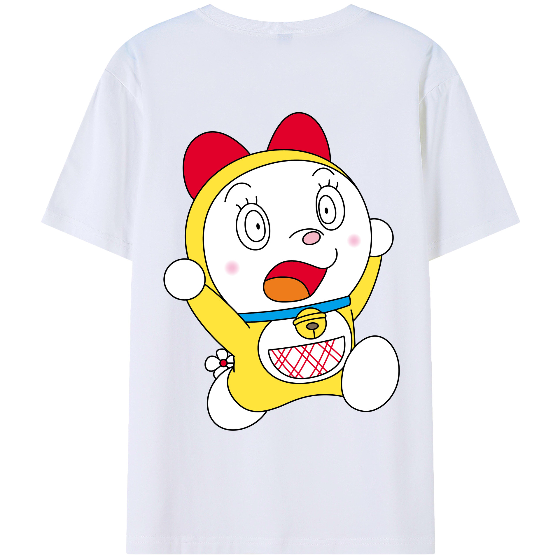 （画像用） ドラえもん ドラミ Doraemon Dorami 綿100％ メンズ半袖Tシャツ（バックプリント） 通気性