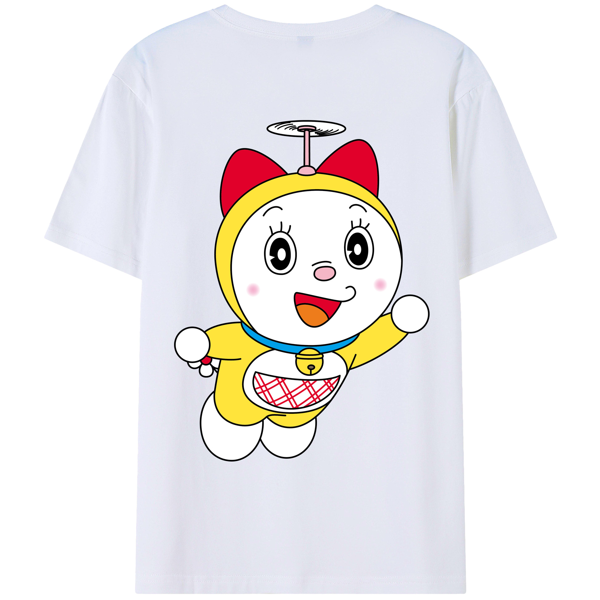 （画像用） ドラえもん ドラミ Doraemon Dorami 綿100％ メンズ半袖Tシャツ（バックプリント） 通気性