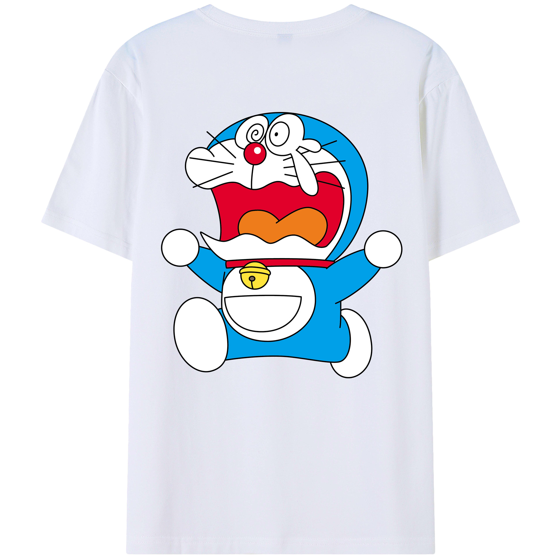（画像用） ドラえもん Doraemon 綿100％ メンズ半袖Tシャツ（バックプリント） 通気性