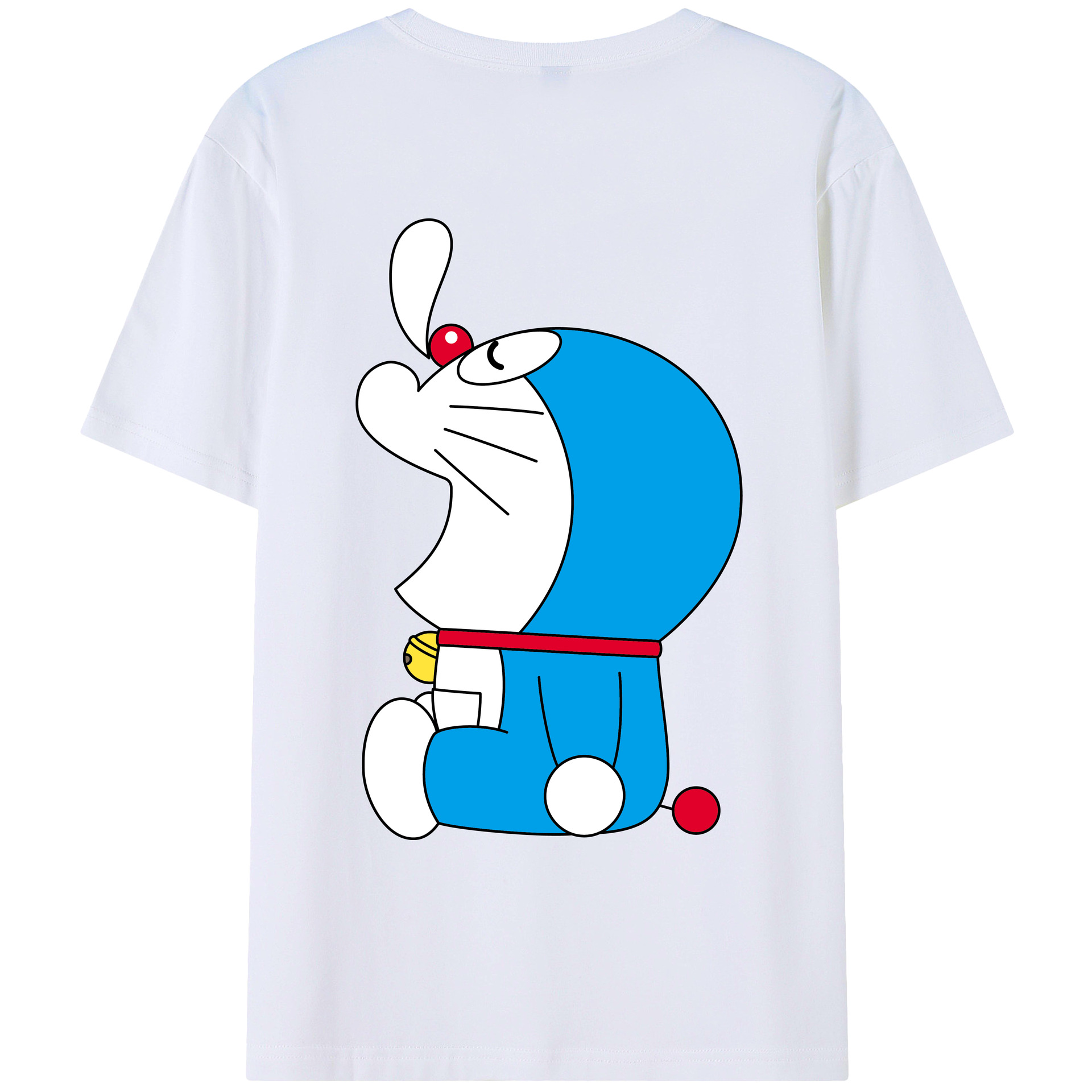 （画像用） ドラえもん Doraemon 綿100％ メンズ半袖Tシャツ（バックプリント） 通気性