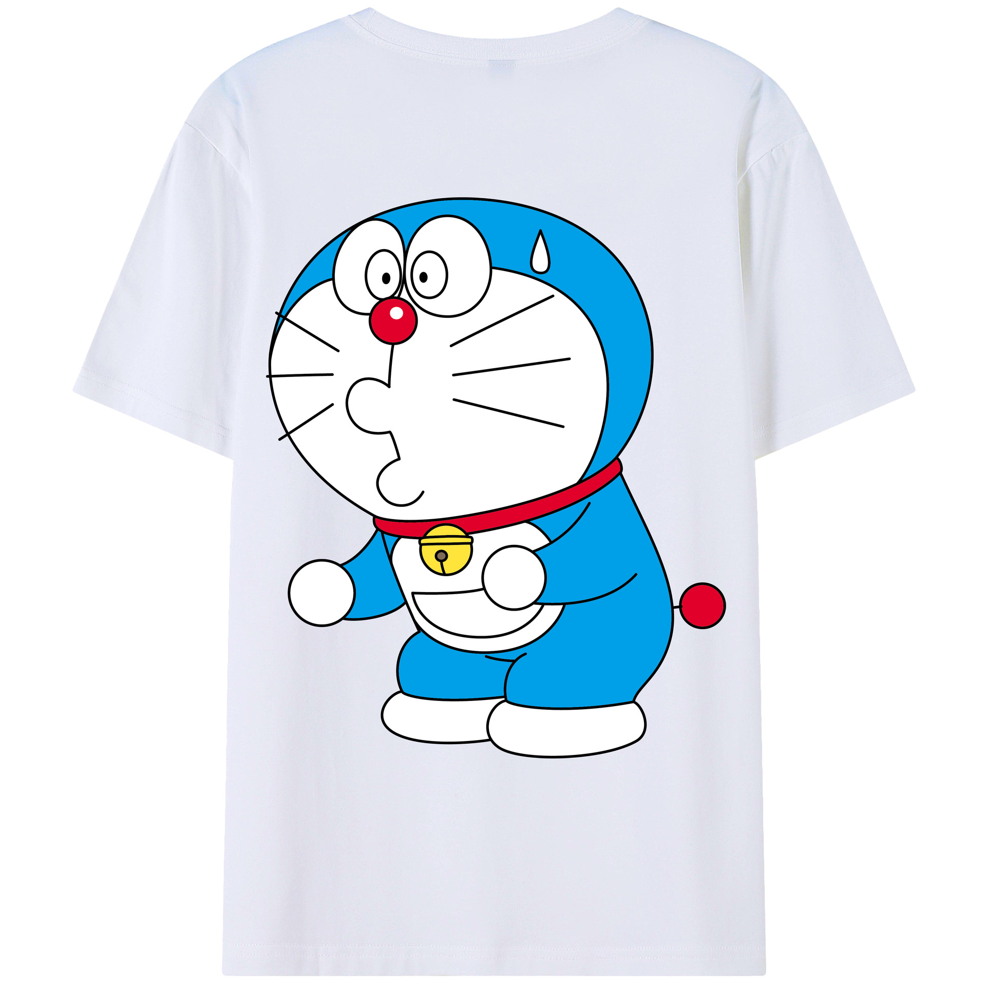 （画像用） ドラえもん Doraemon 綿100％ メンズ半袖Tシャツ（バックプリント） 通気性