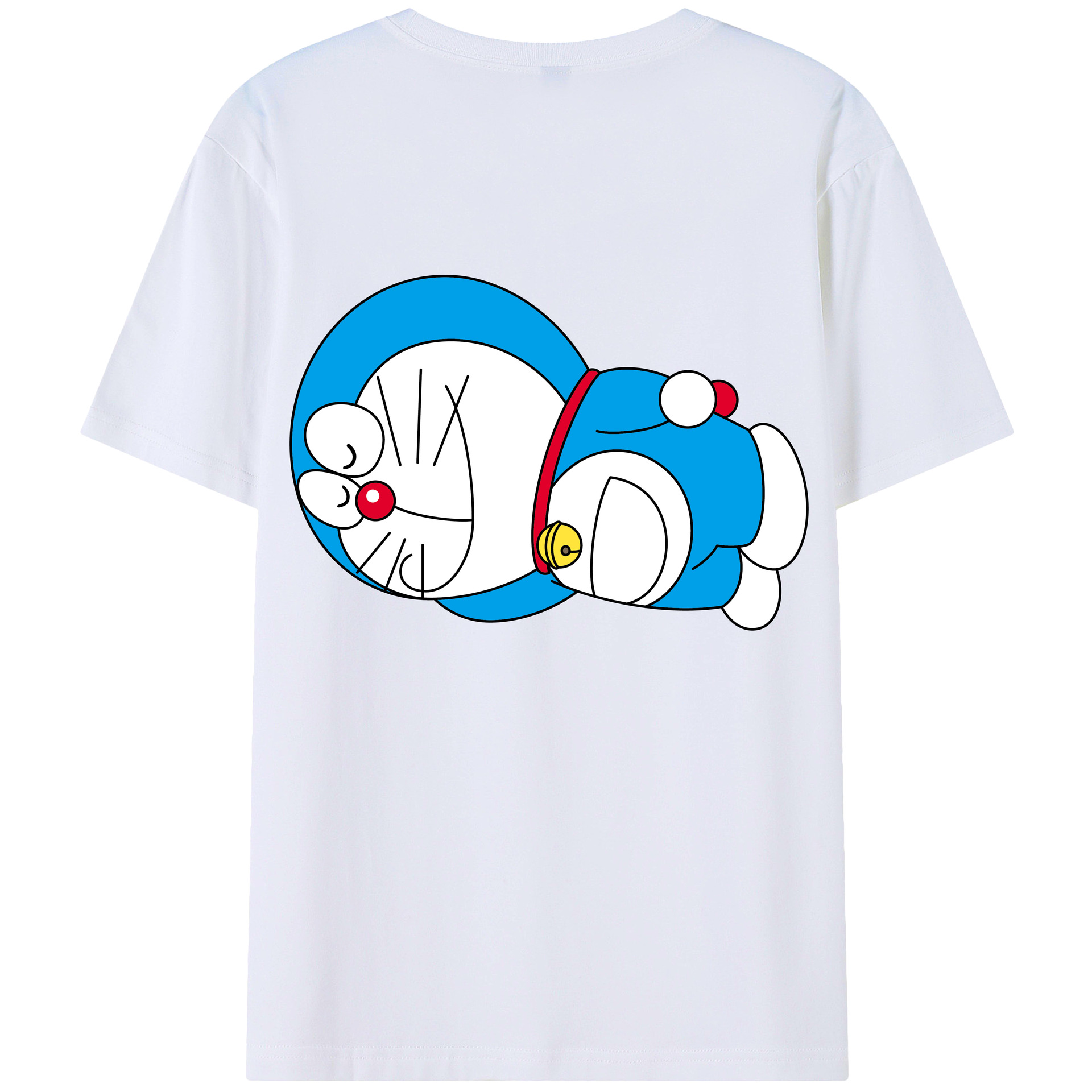 （画像用） ドラえもん Doraemon 綿100％ メンズ半袖Tシャツ（バックプリント） 通気性