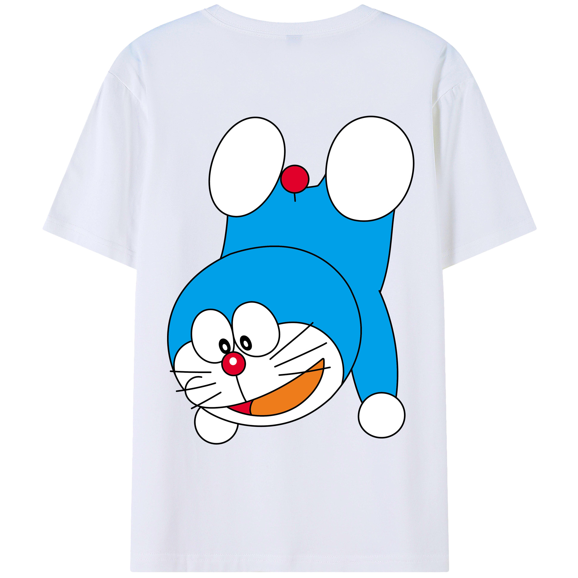 （画像用） ドラえもん Doraemon 綿100％ メンズ半袖Tシャツ（バックプリント） 通気性