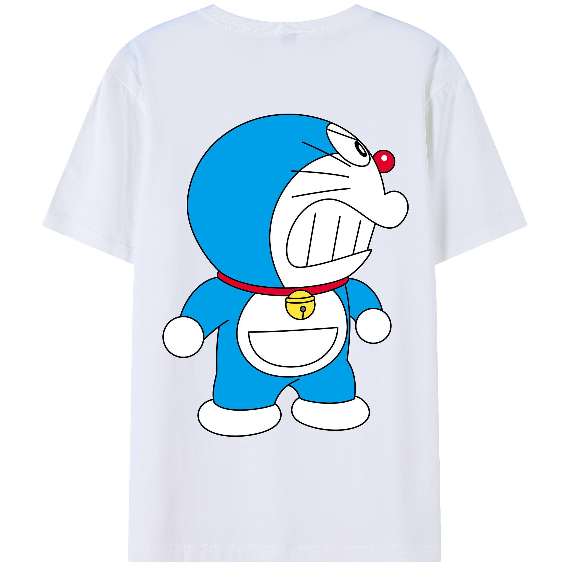 （画像用） ドラえもん Doraemon 綿100％ メンズ半袖Tシャツ（バックプリント） 通気性