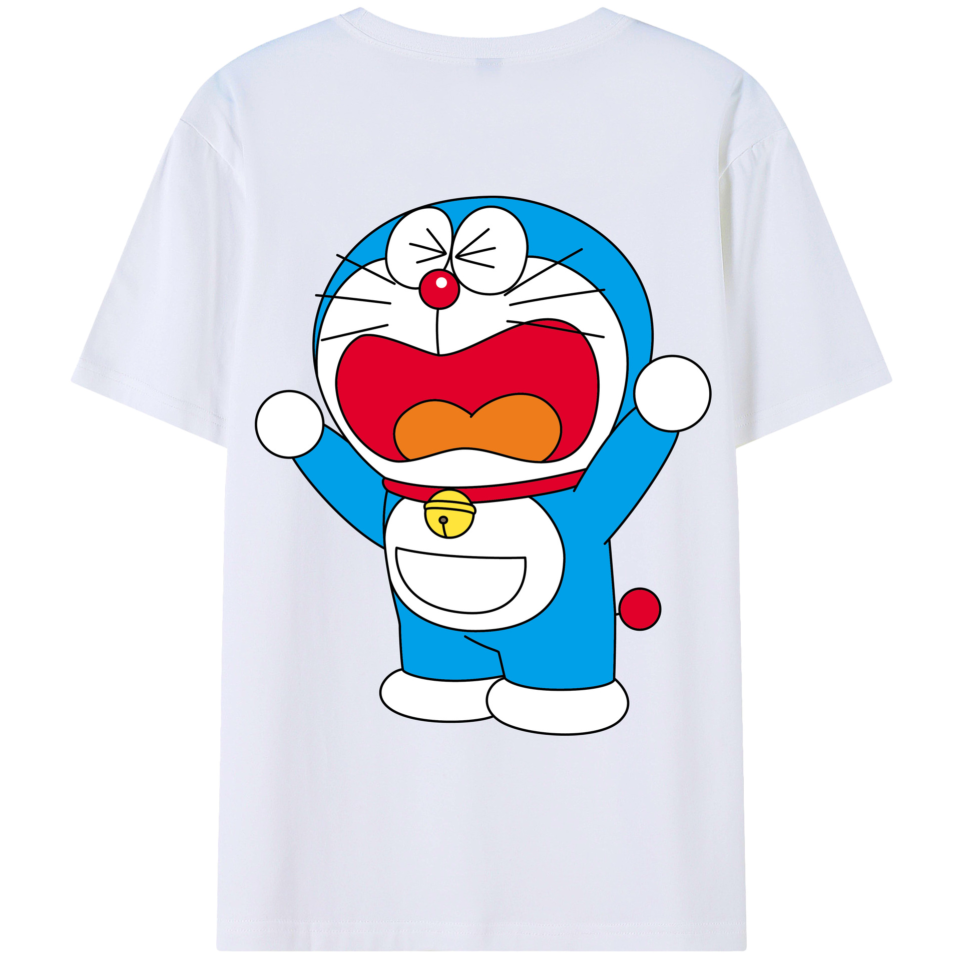 （画像用） ドラえもん Doraemon 綿100％ メンズ半袖Tシャツ（バックプリント） 通気性