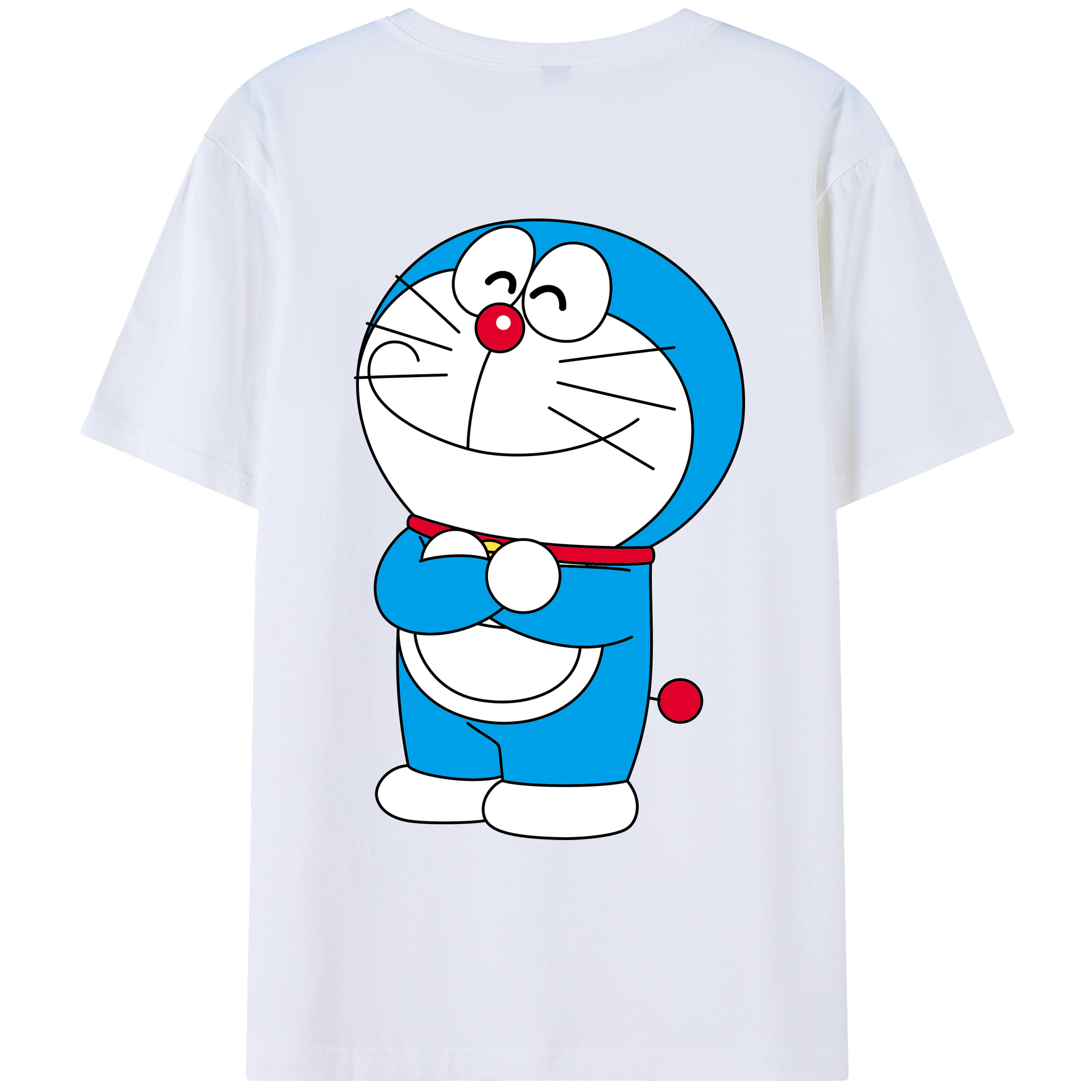 （画像用） ドラえもん Doraemon 綿100％ メンズ半袖Tシャツ（バックプリント） 通気性