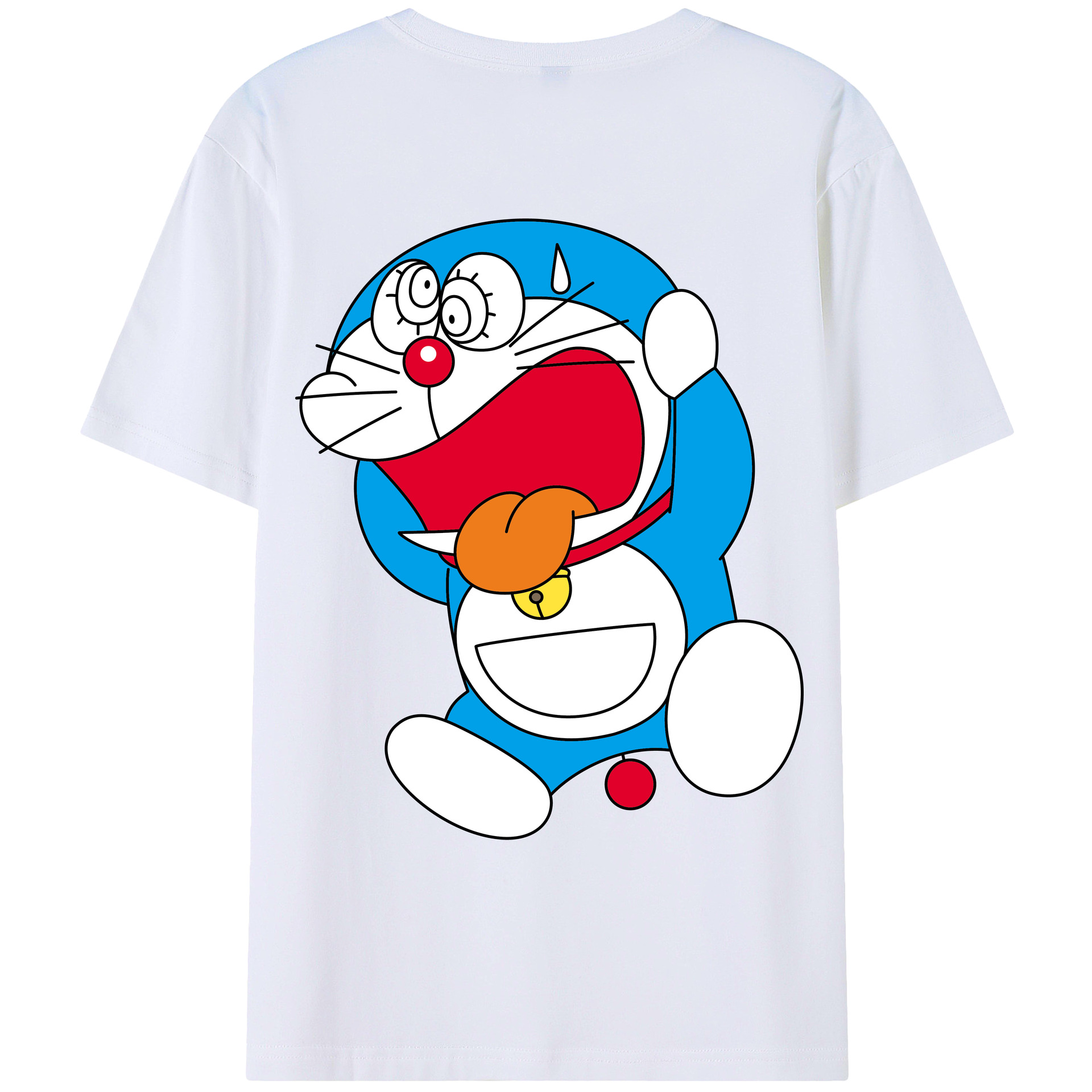 （画像用） ドラえもん Doraemon 綿100％ メンズ半袖Tシャツ（バックプリント） 通気性