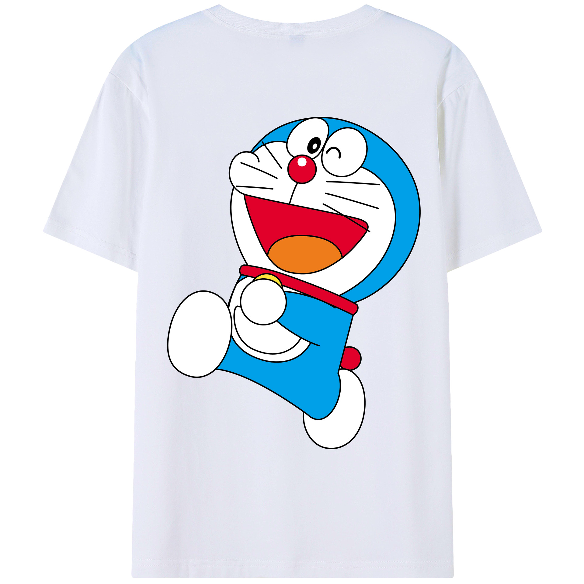 （画像用） ドラえもん Doraemon 綿100％ メンズ半袖Tシャツ（バックプリント） 通気性