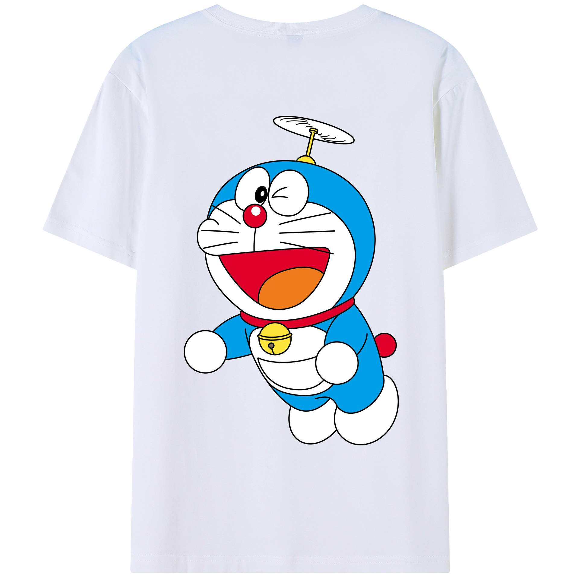 （画像用） ドラえもん Doraemon 綿100％ メンズ半袖Tシャツ（バックプリント） 通気性