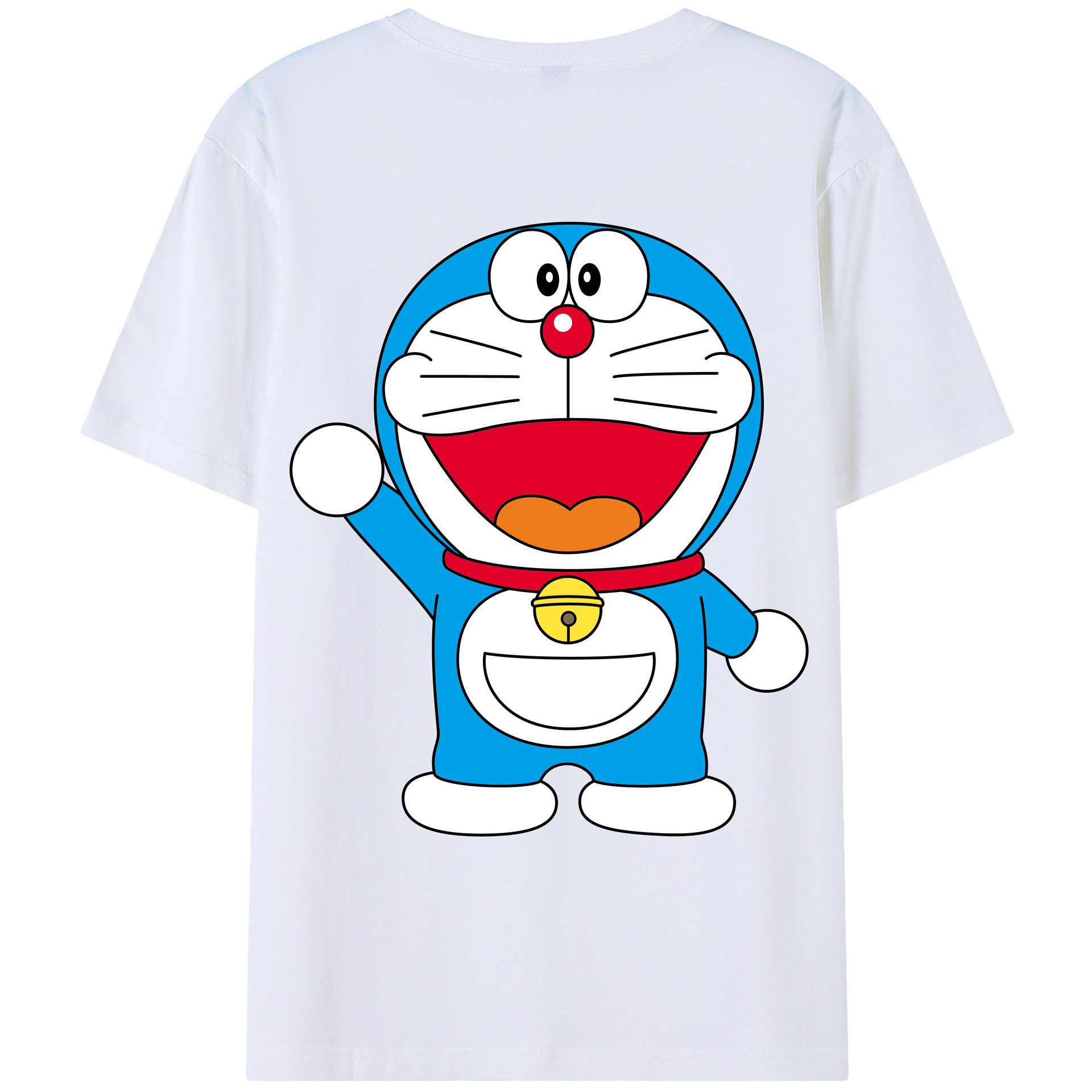 （画像用） ドラえもん Doraemon 綿100％ メンズ半袖Tシャツ（バックプリント） 通気性