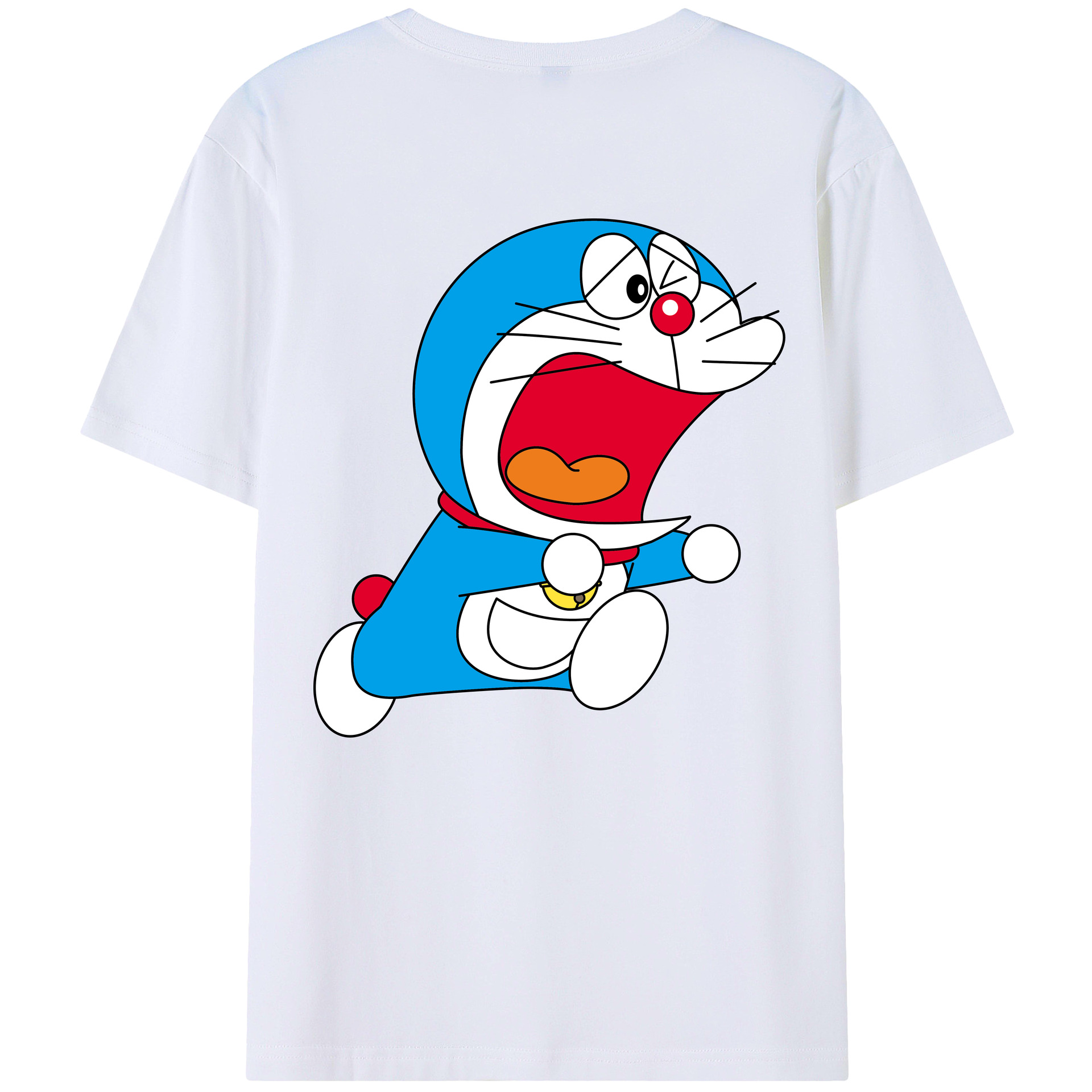 （画像用） ドラえもん Doraemon 綿100％ メンズ半袖Tシャツ（バックプリント） 通気性