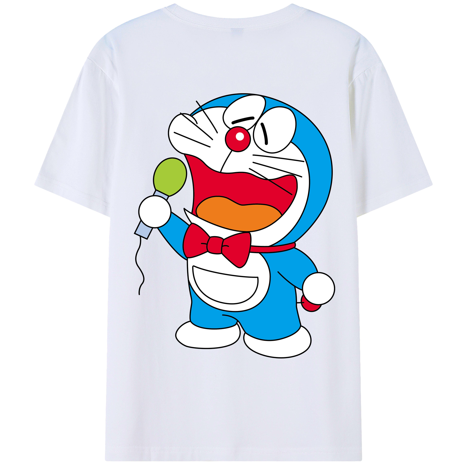 （画像用） ドラえもん Doraemon 綿100％ メンズ半袖Tシャツ（バックプリント） 通気性