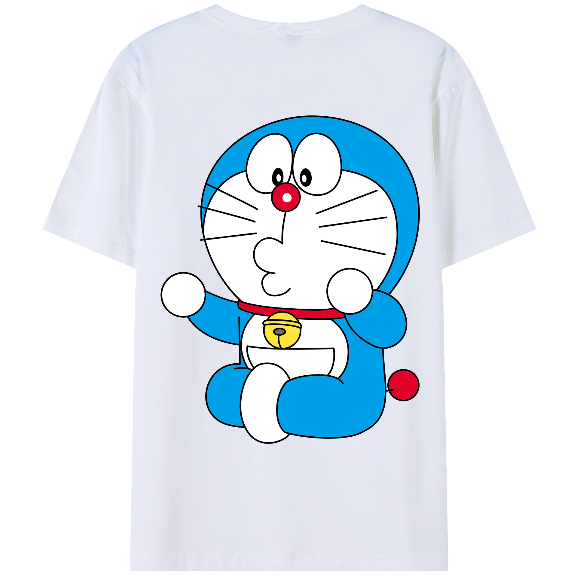 （画像用） ドラえもん Doraemon 綿100％ メンズ半袖Tシャツ（バックプリント） 通気性