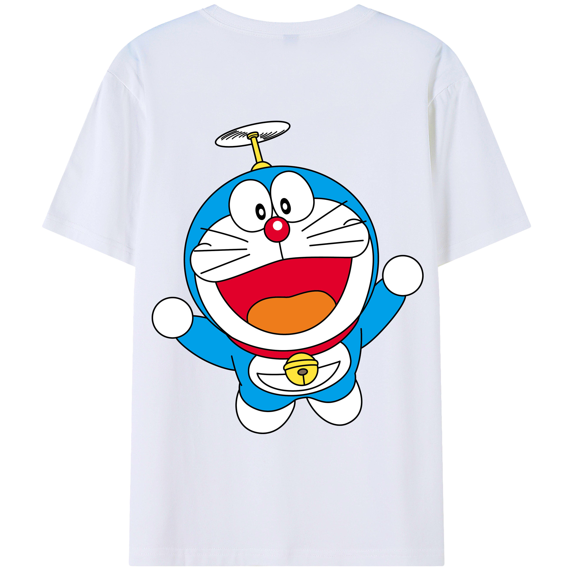 （画像用） ドラえもん Doraemon 綿100％ メンズ半袖Tシャツ（バックプリント） 通気性