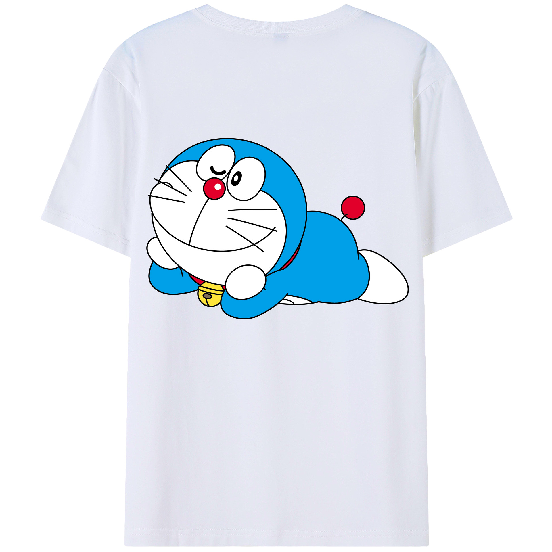 （画像用） ドラえもん Doraemon 綿100％ メンズ半袖Tシャツ（バックプリント） 通気性