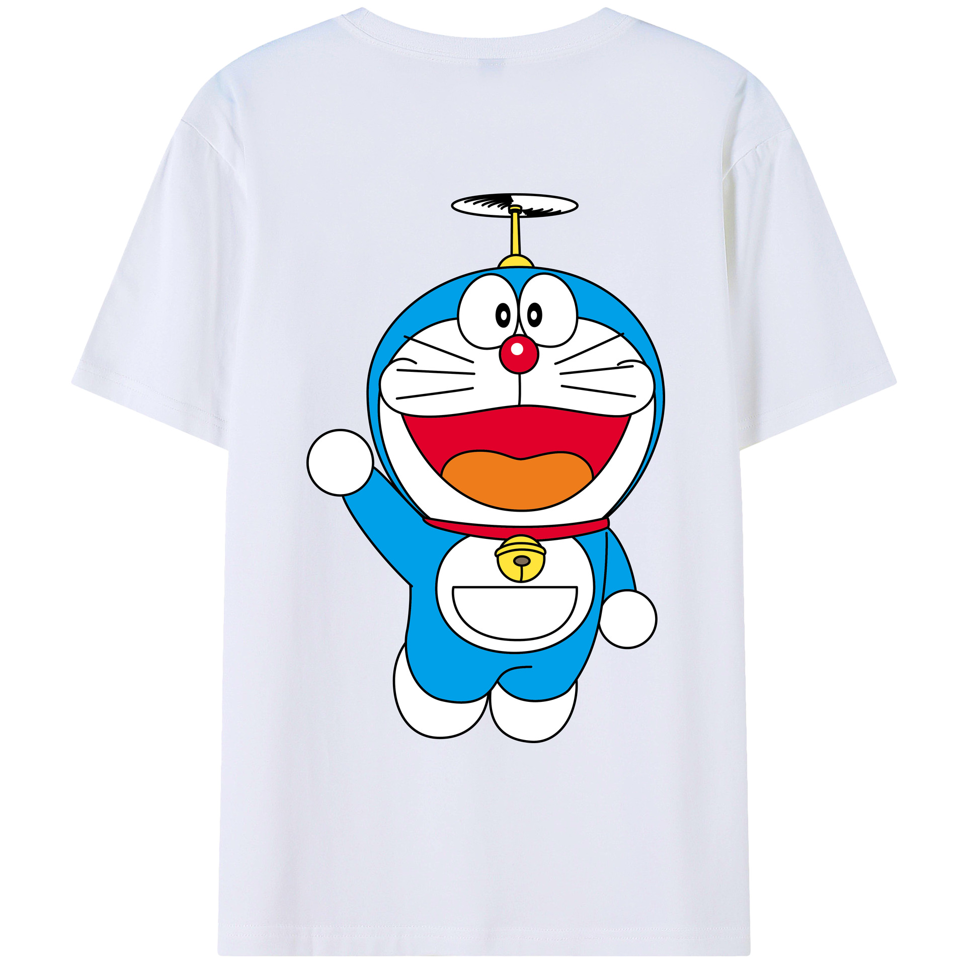 （画像用） ドラえもん Doraemon 綿100％ メンズ半袖Tシャツ（バックプリント） 通気性