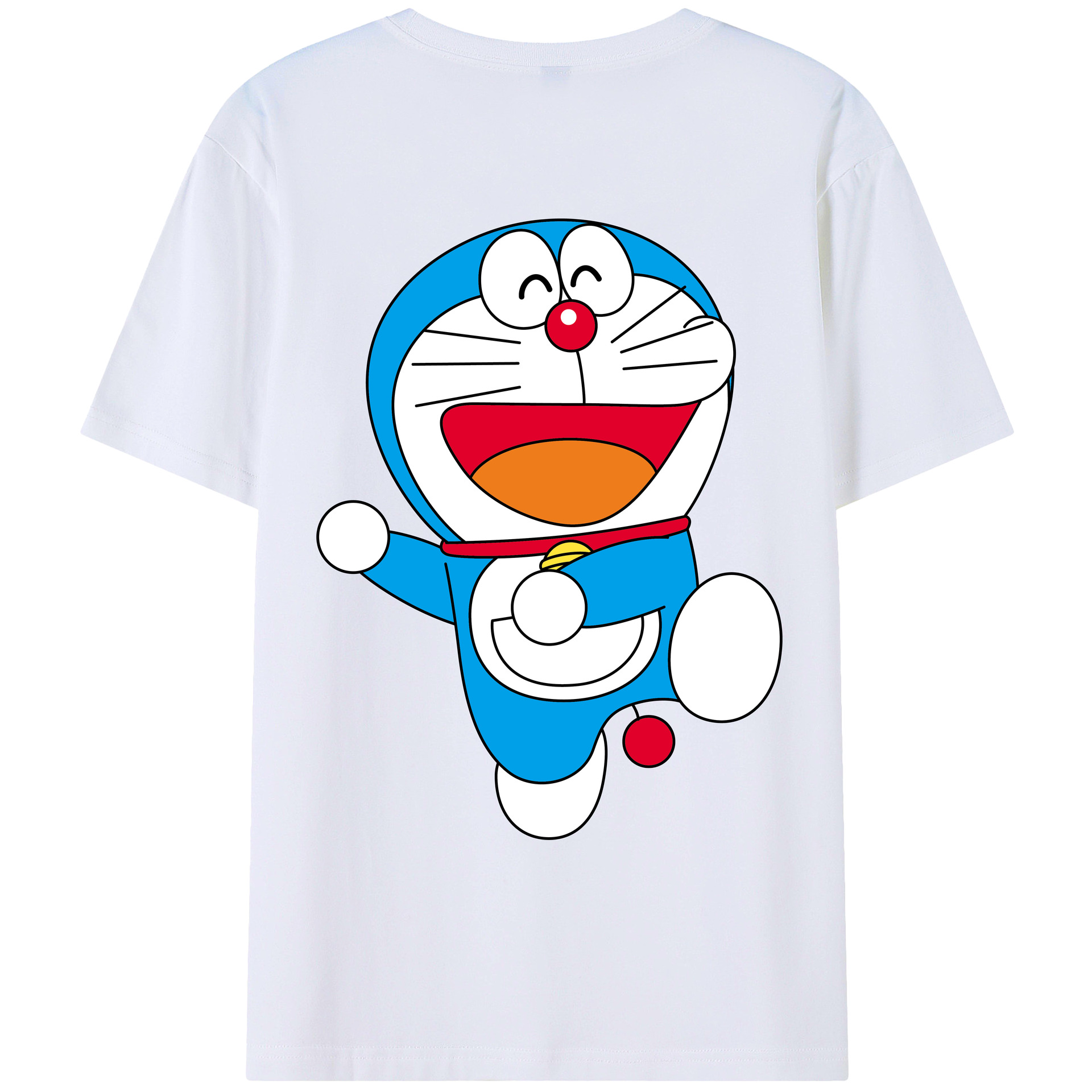 （画像用） ドラえもん Doraemon 綿100％ メンズ半袖Tシャツ（バックプリント） 通気性