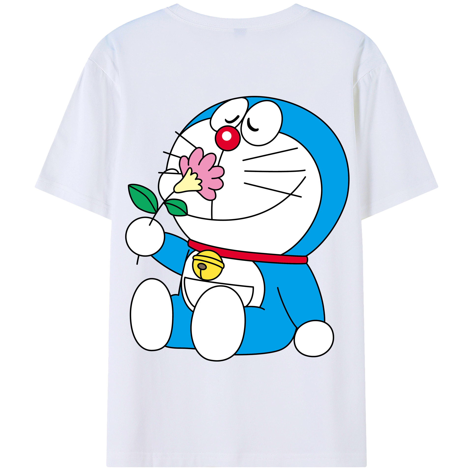 （画像用） ドラえもん Doraemon 綿100％ メンズ半袖Tシャツ（バックプリント） 通気性