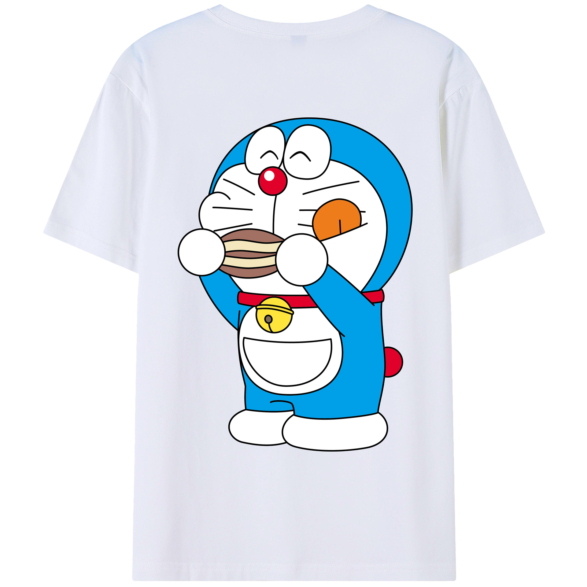 （画像用） ドラえもん Doraemon 綿100％ メンズ半袖Tシャツ（バックプリント） 通気性