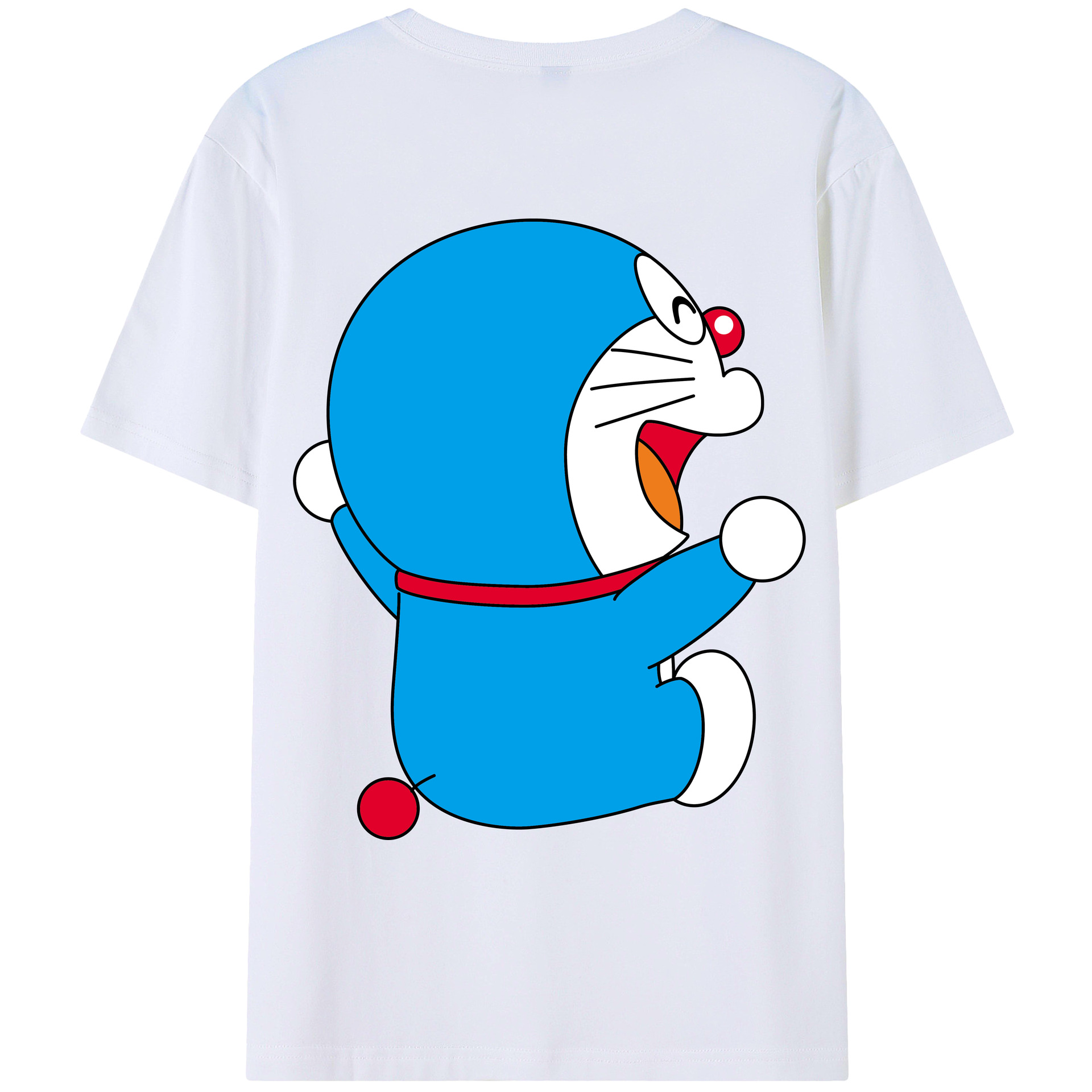 （画像用） ドラえもん Doraemon 綿100％ メンズ半袖Tシャツ（バックプリント） 通気性