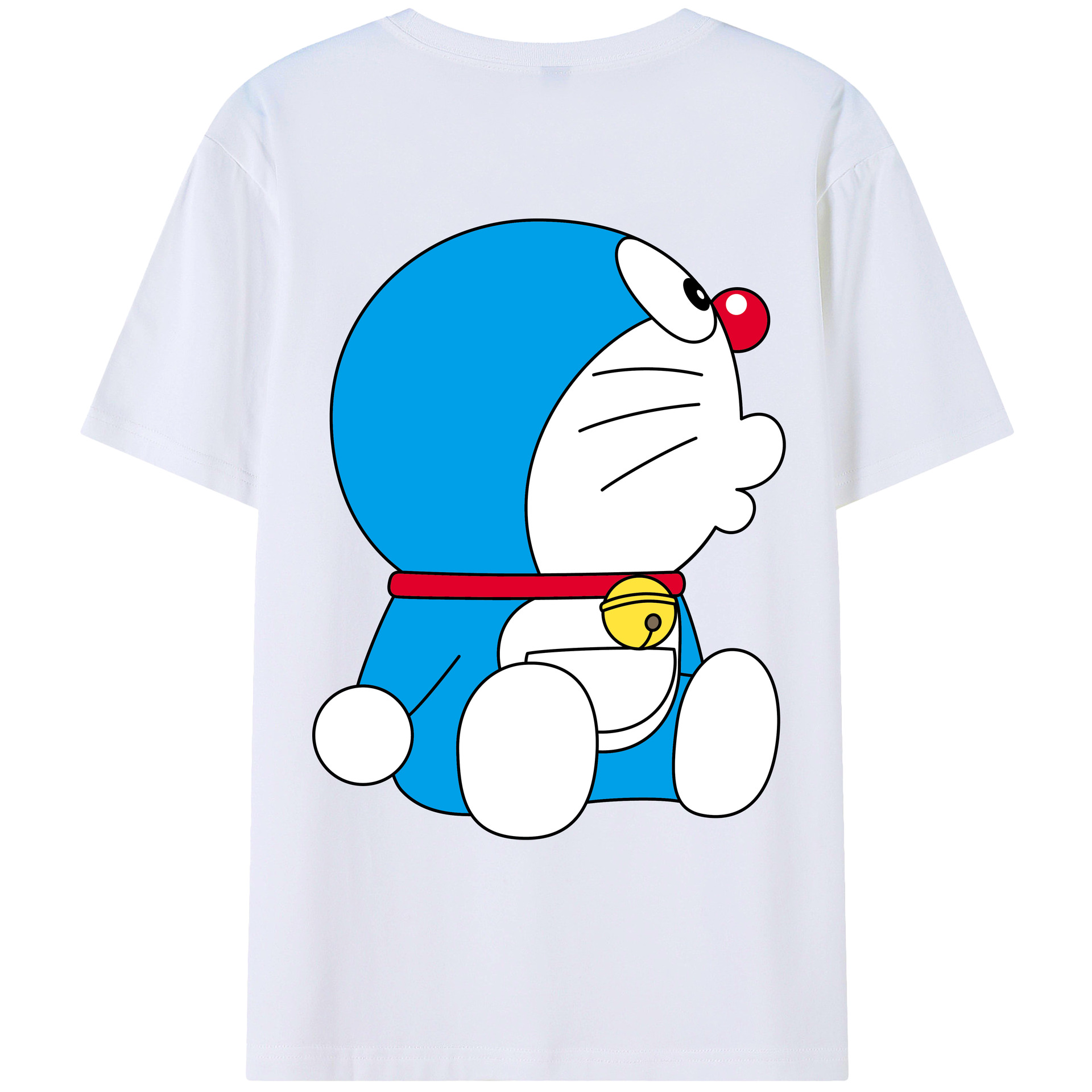 （画像用） ドラえもん Doraemon 綿100％ メンズ半袖Tシャツ（バックプリント） 通気性