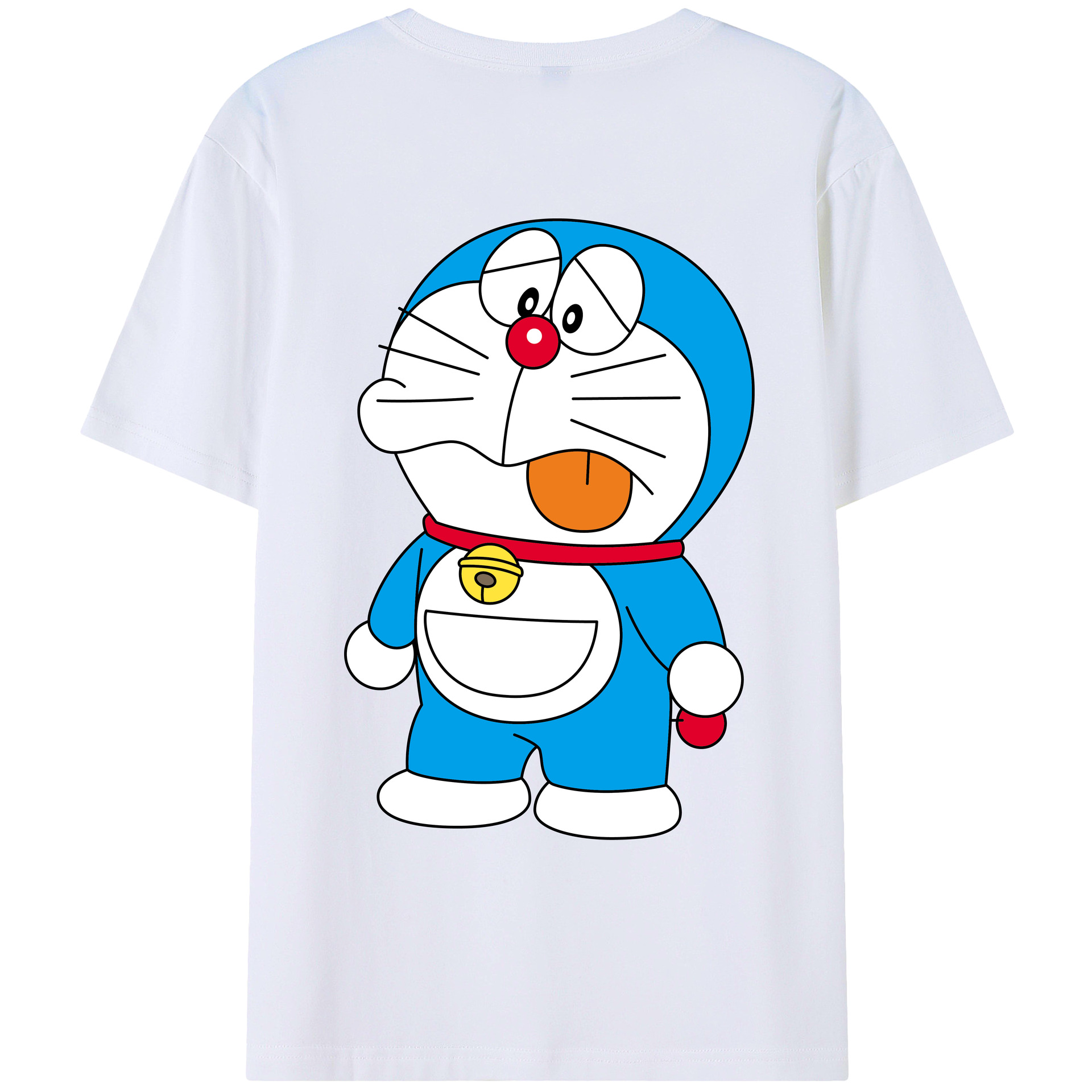 （画像用） ドラえもん Doraemon 綿100％ メンズ半袖Tシャツ（バックプリント） 通気性